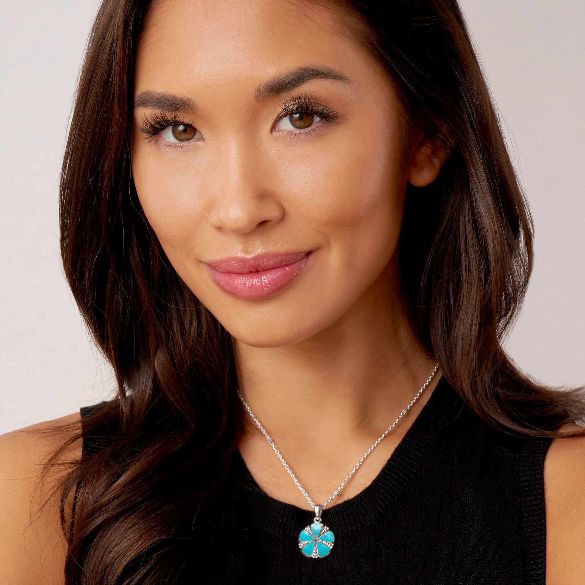 Maya Turquoise Flower Pendant Necklace sold by LAGOS product image thumbnail 2