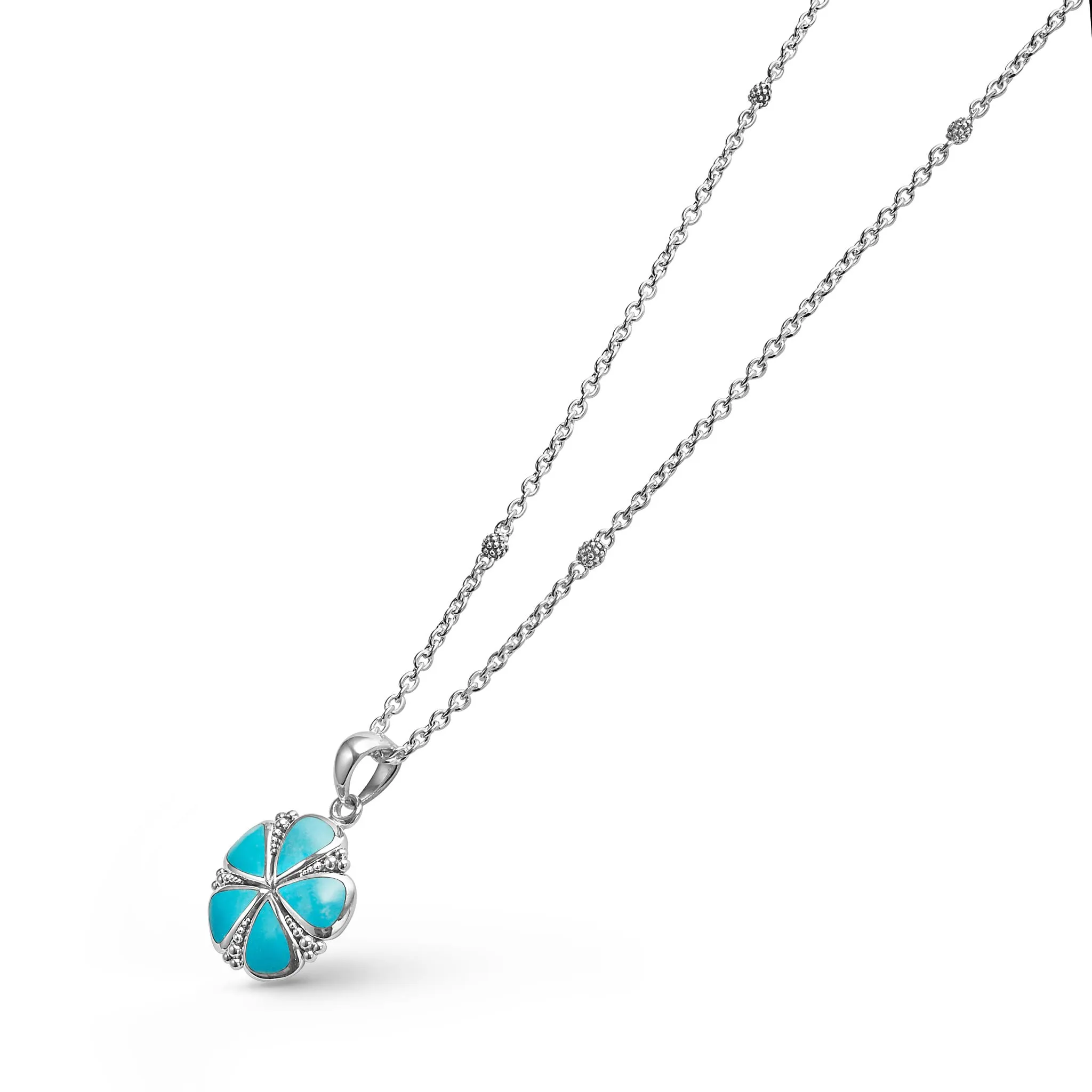 Maya Turquoise Flower Pendant Necklace sold by LAGOS product image thumbnail 4