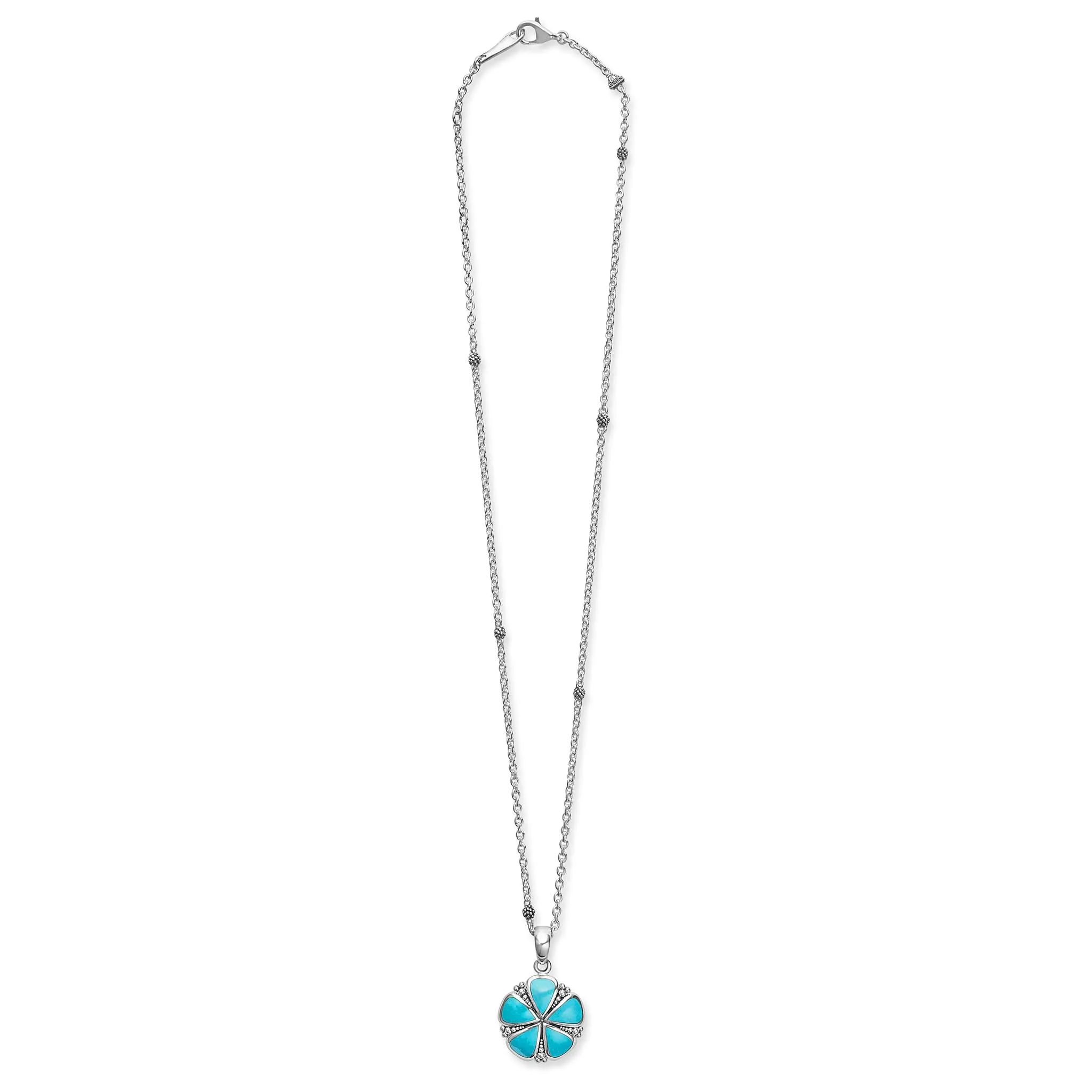 Maya Turquoise Flower Pendant Necklace sold by LAGOS product image thumbnail 3