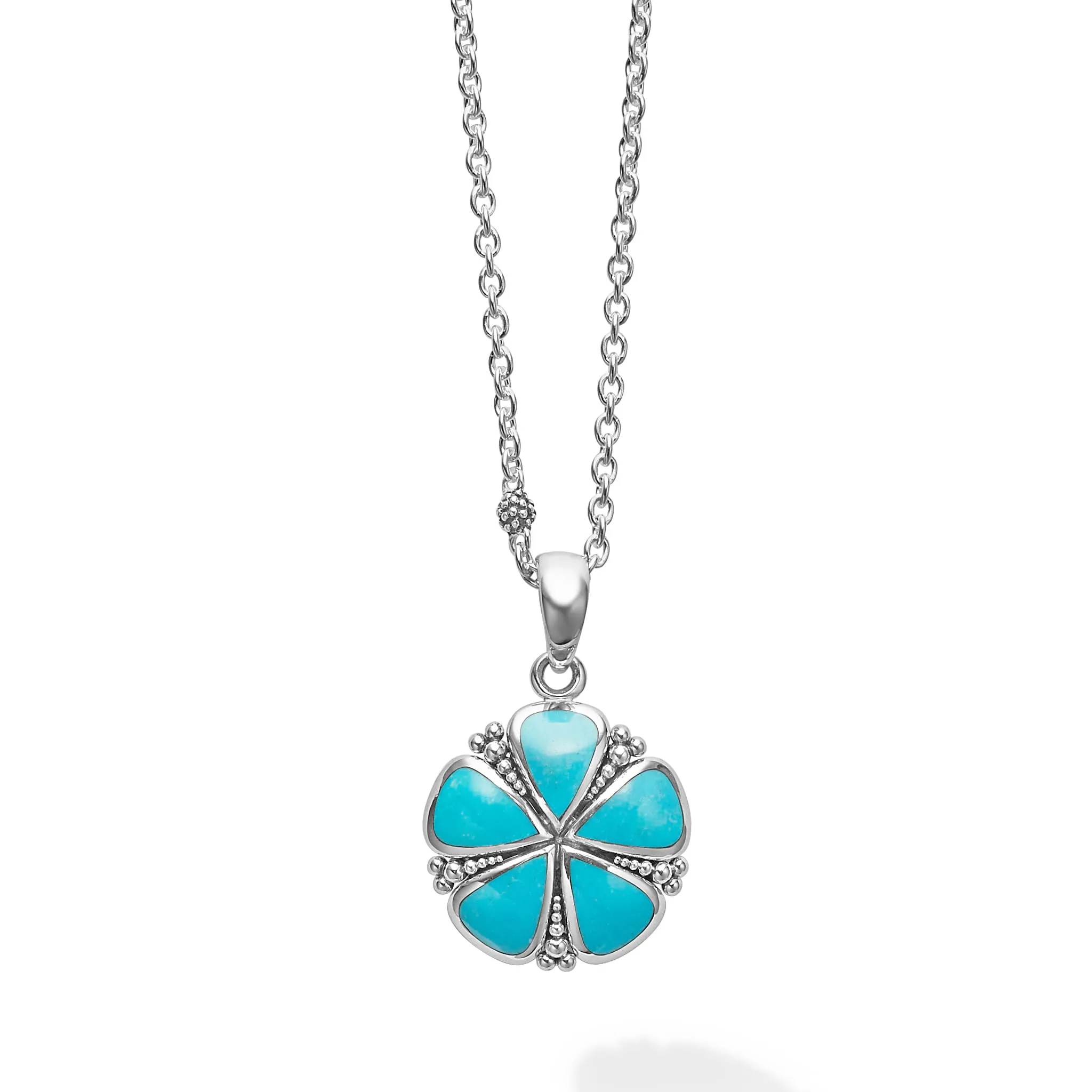 Maya Turquoise Flower Pendant Necklace sold by LAGOS
