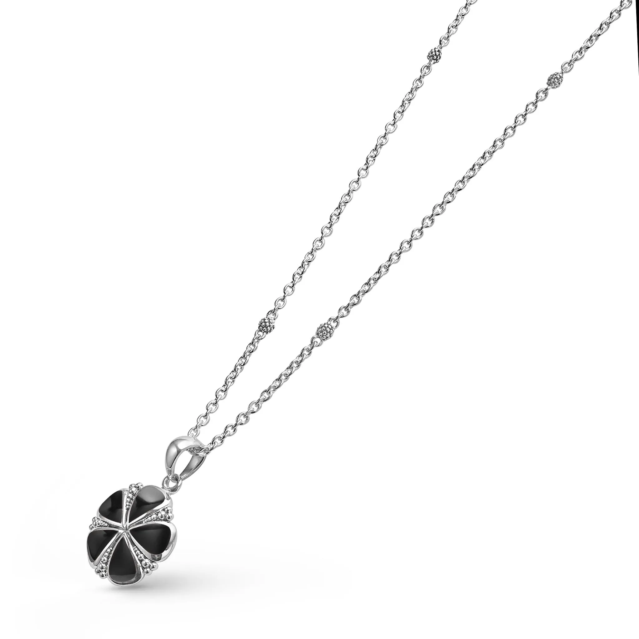 Maya Onyx Flower Pendant Necklace sold by LAGOS product image thumbnail 4