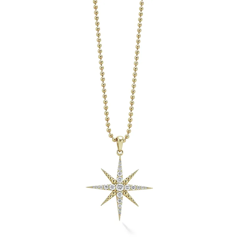 North Star 18K Gold Delicate Diamond Pendant Necklace sold by LAGOS