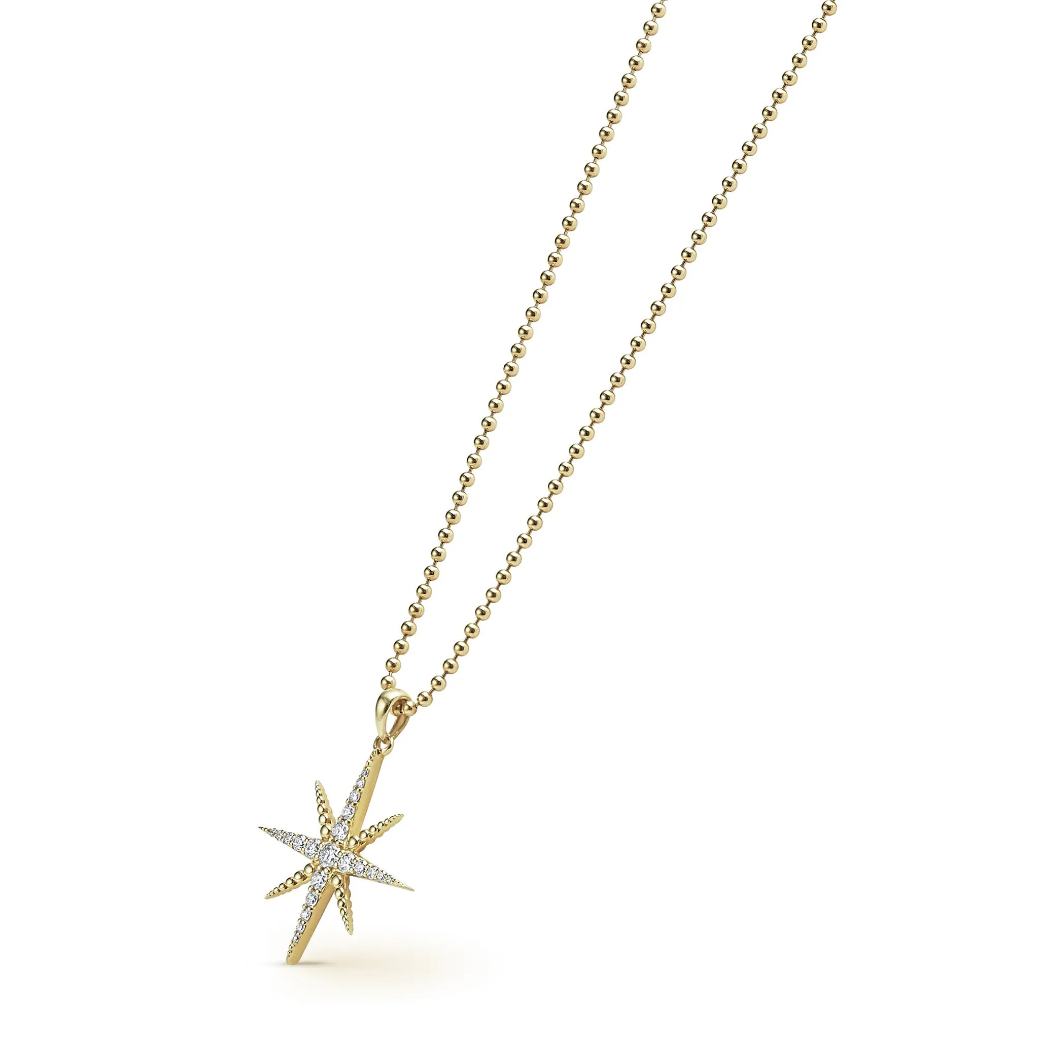North Star 18K Gold Delicate Diamond Pendant Necklace sold by LAGOS product image thumbnail 4