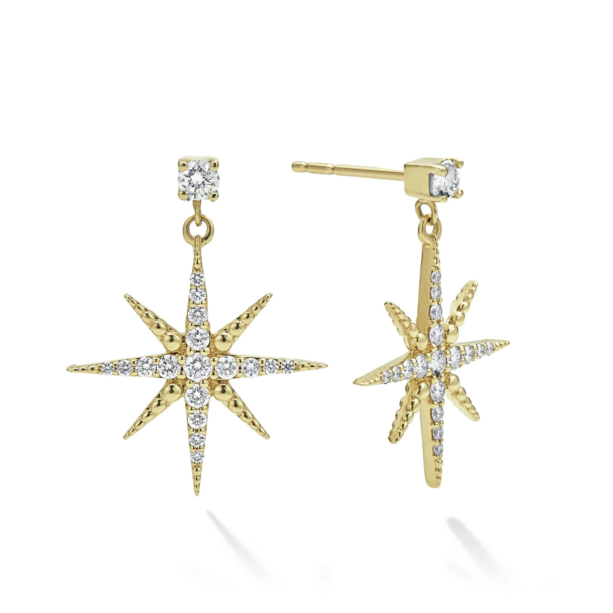 North Star 18K Gold Diamond Drop Earrings sold by LAGOS product image thumbnail 3