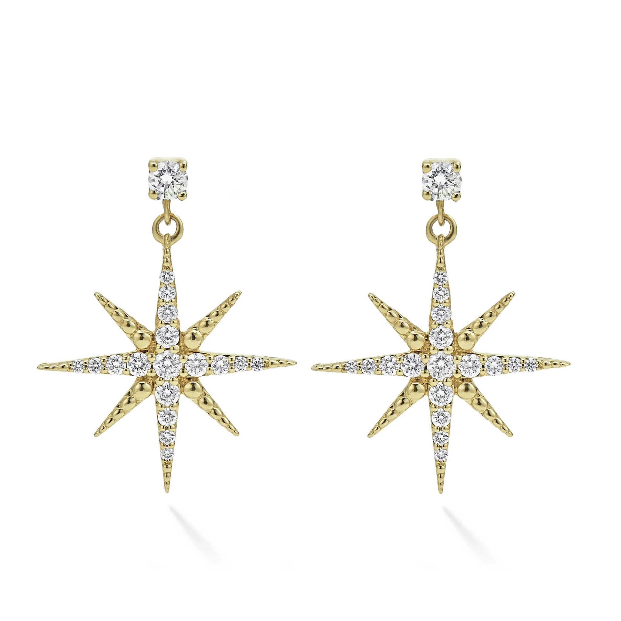 North Star 18K Gold Diamond Drop Earrings sold by LAGOS product image thumbnail 4