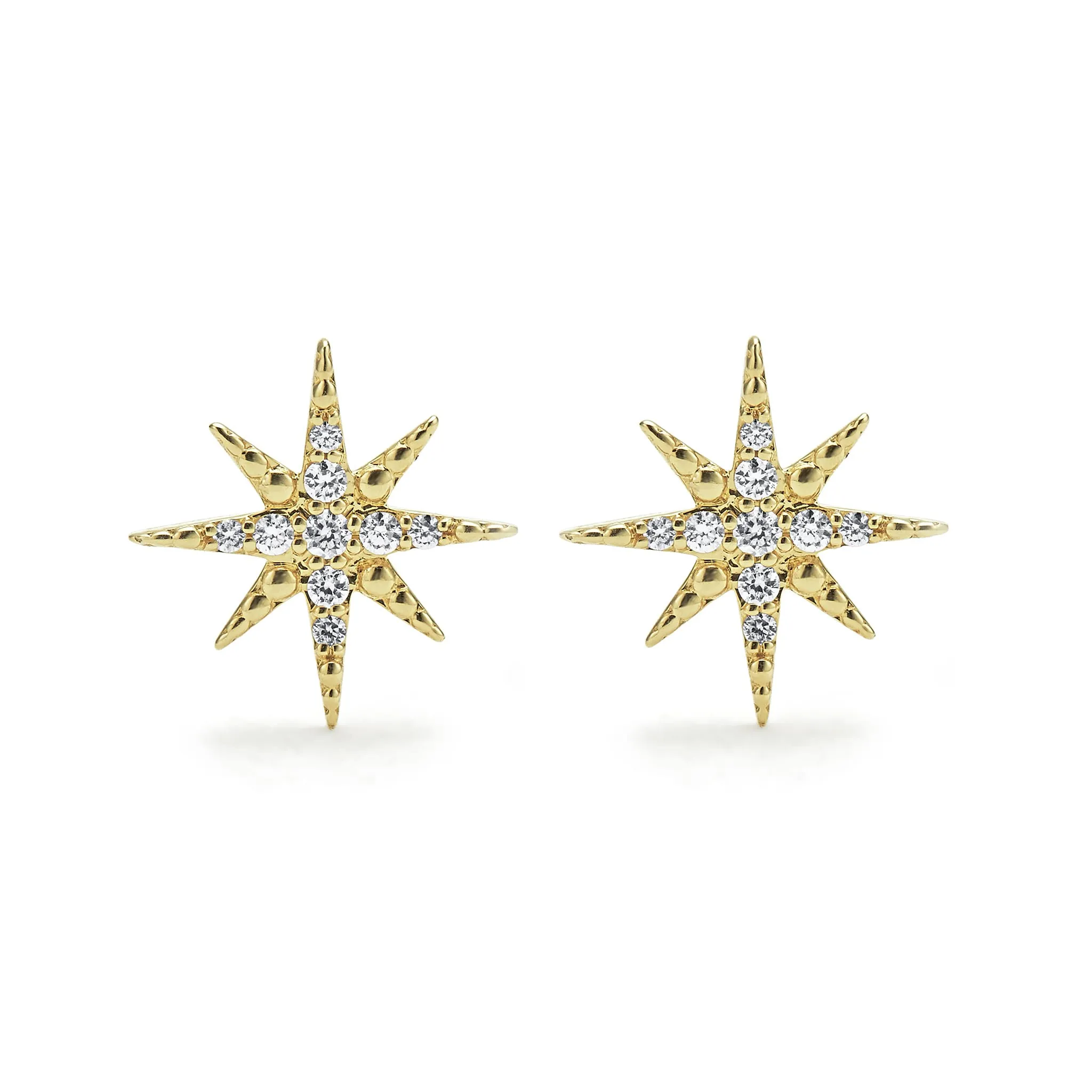 North Star 18K Gold Diamond Stud Earrings sold by LAGOS product image thumbnail 4