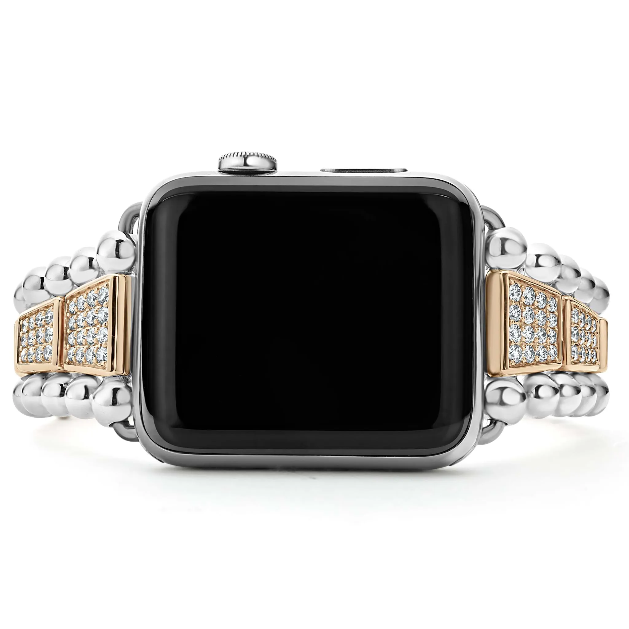 Smart Caviar 18K Rose Gold and Sterling Silver Half Diamond Watch Bracelet-42-49mm sold by LAGOS product image thumbnail 3
