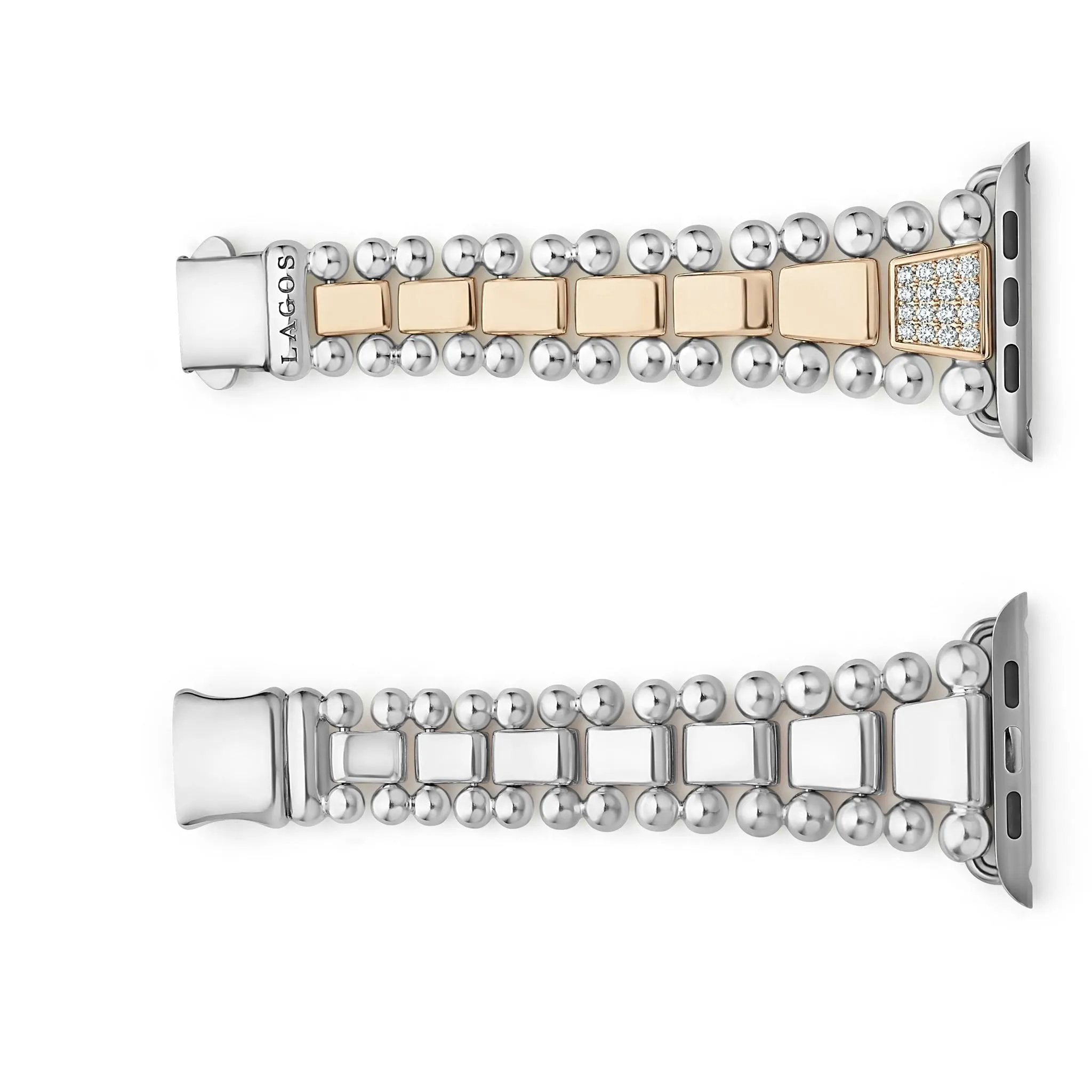 Smart Caviar 18K Rose Gold and Sterling Silver Single Diamond Watch Bracelet-42-49mm sold by LAGOS product image thumbnail 2