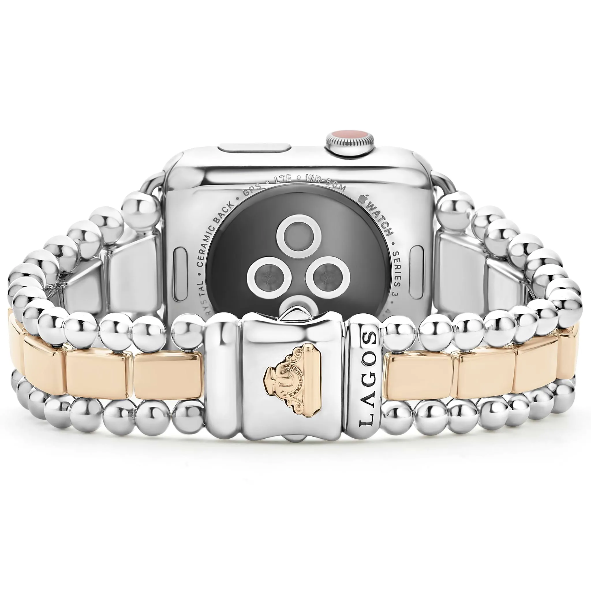 Smart Caviar 18K Rose Gold and Sterling Silver Single Diamond Watch Bracelet-42-49mm sold by LAGOS product image thumbnail 4