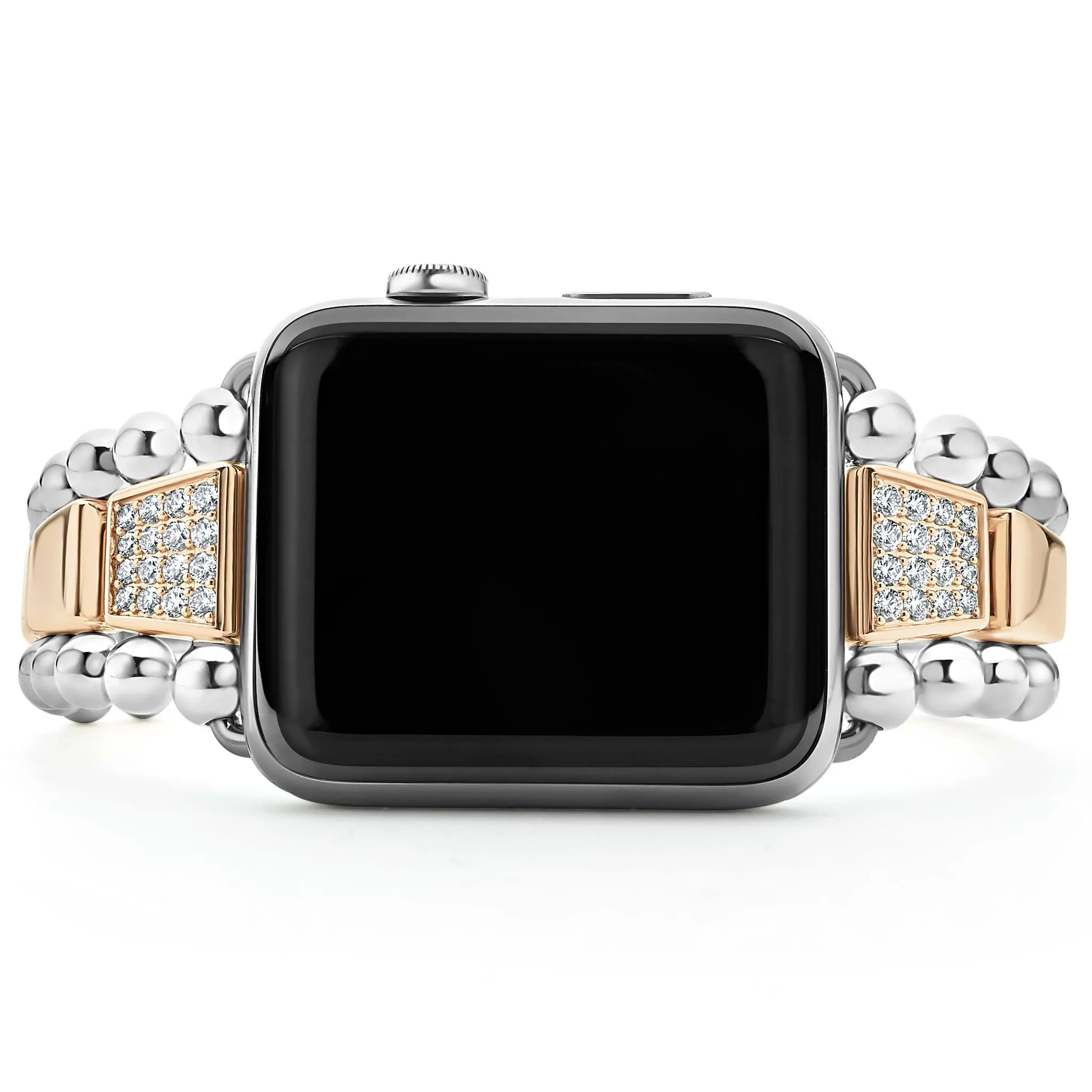 Smart Caviar 18K Rose Gold and Sterling Silver Single Diamond Watch Bracelet-42-49mm sold by LAGOS product image thumbnail 3