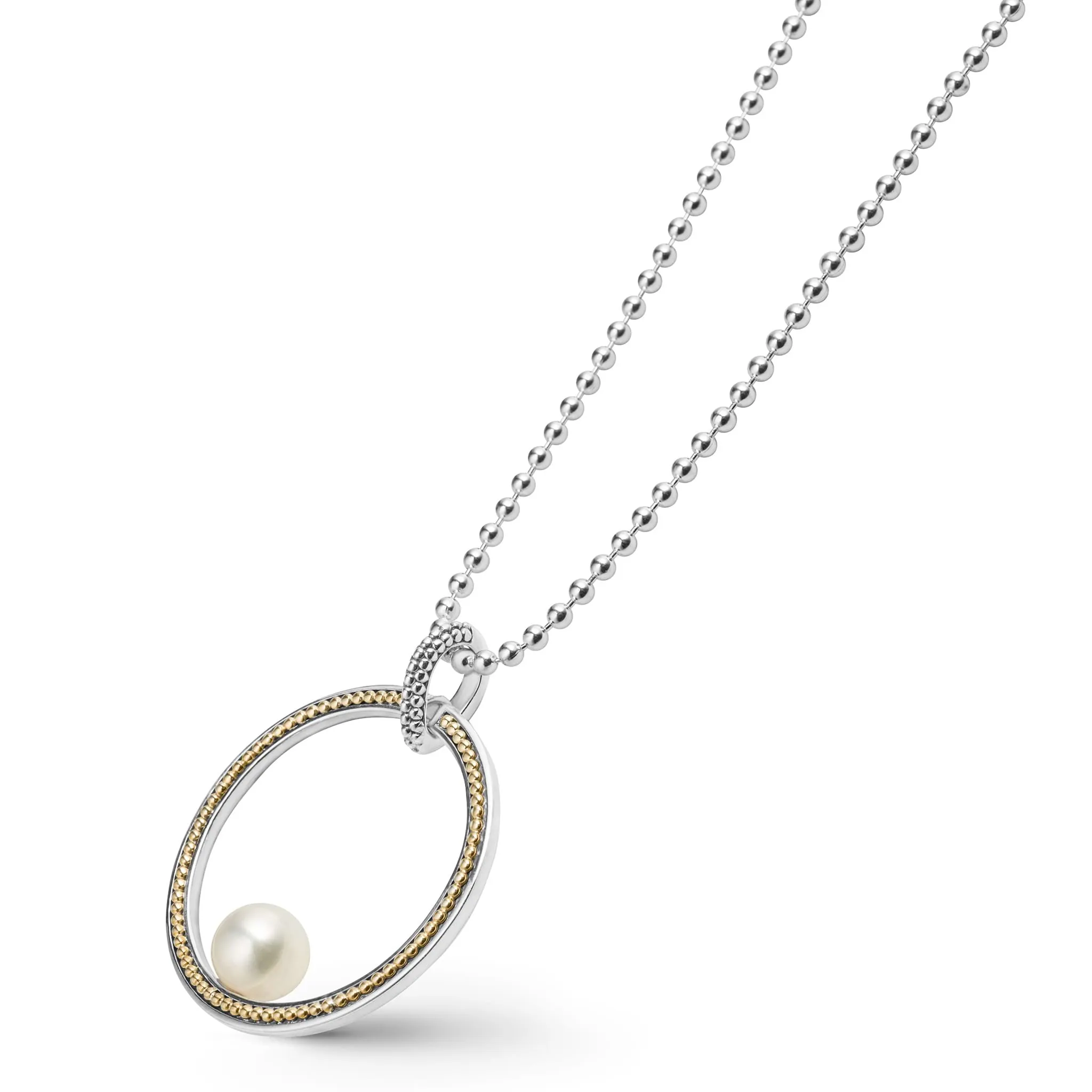 Luna Circle Pearl Statement Necklace sold by LAGOS product image thumbnail 4