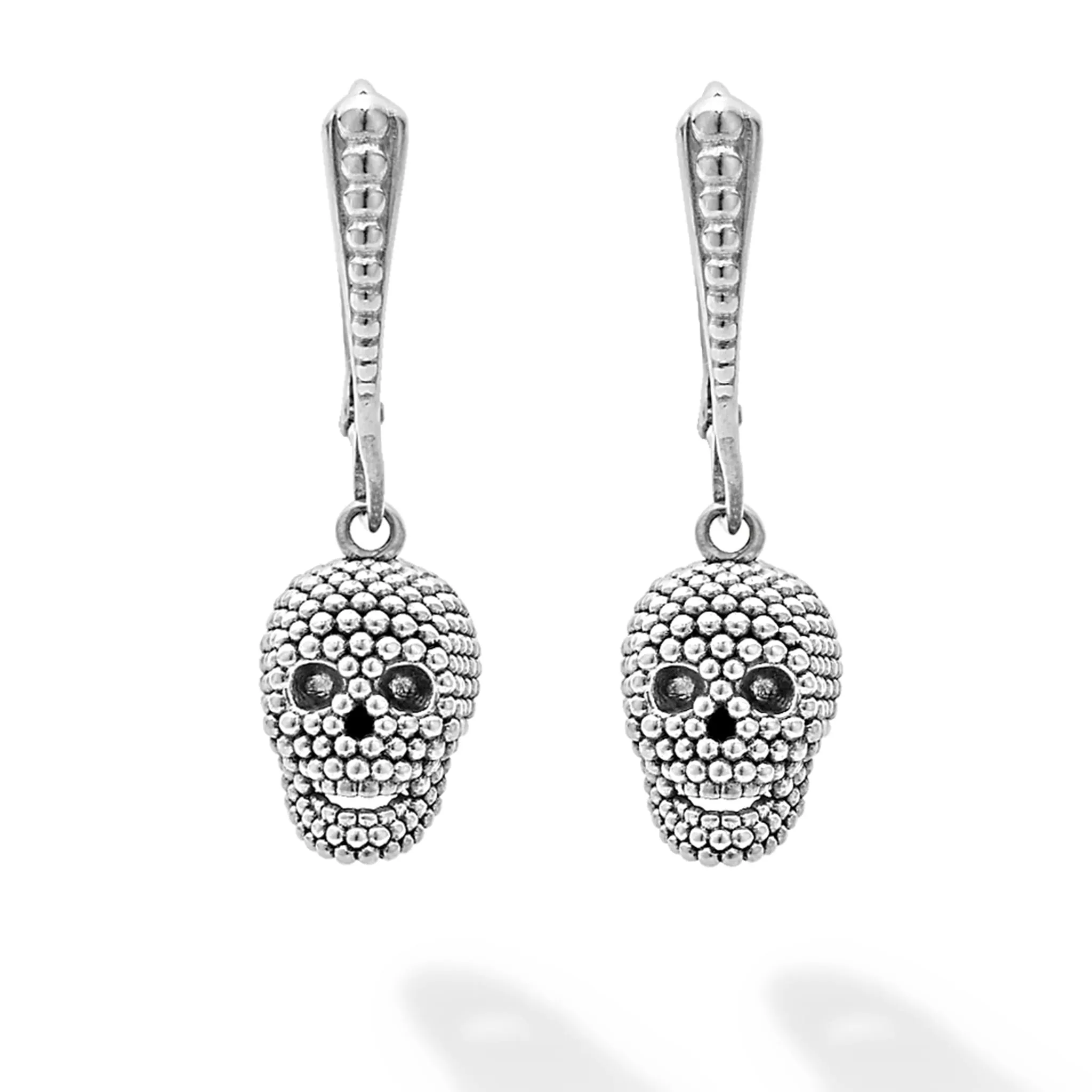 Anthem Caviar Beaded Skull Drop Earrings sold by LAGOS product image thumbnail 4