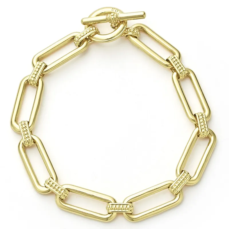 Signature Caviar 18K Gold Link Bracelet sold by LAGOS