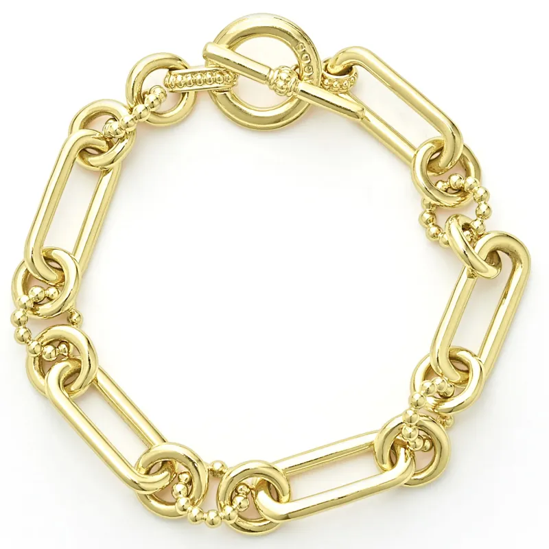 Signature Caviar 18K Gold Link Bracelet (studio) sold by LAGOS