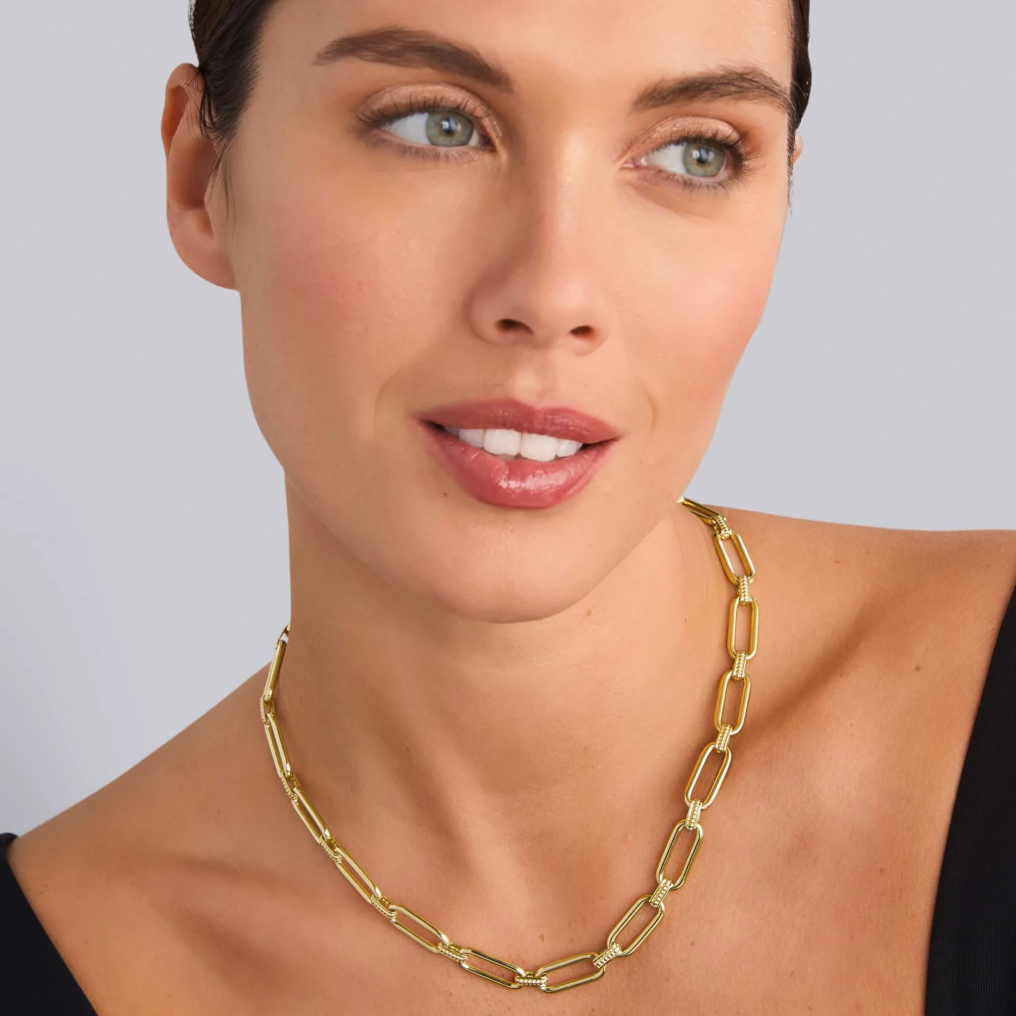 Signature Caviar 18K Gold Link Necklace sold by LAGOS product image thumbnail 2