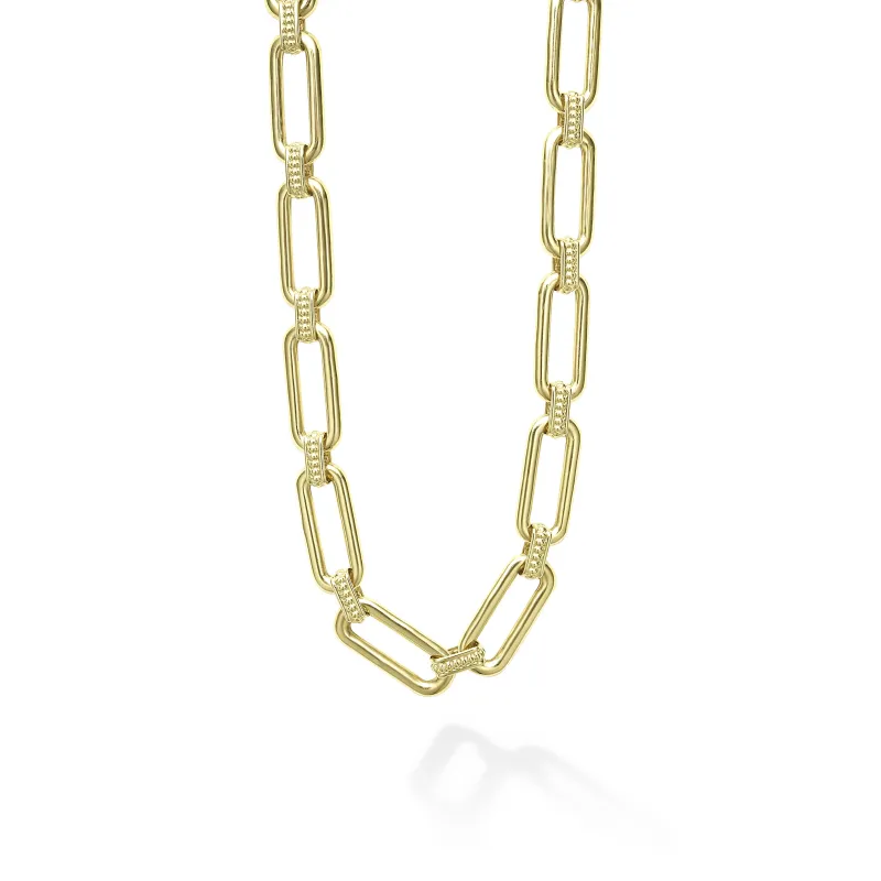 Signature Caviar 18K Gold Link Necklace sold by LAGOS