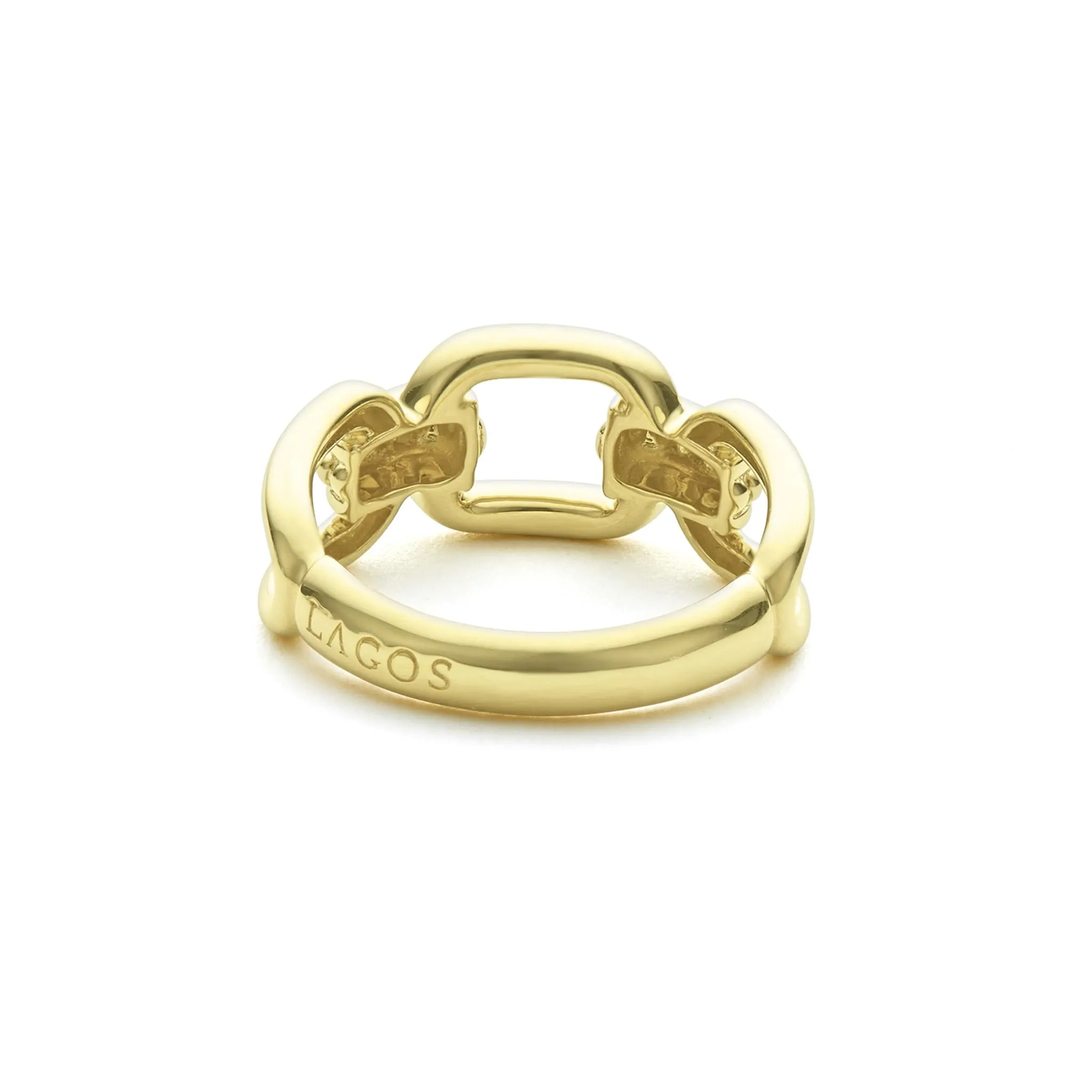 Signature Caviar 18K Gold Link Ring sold by LAGOS product image thumbnail 4