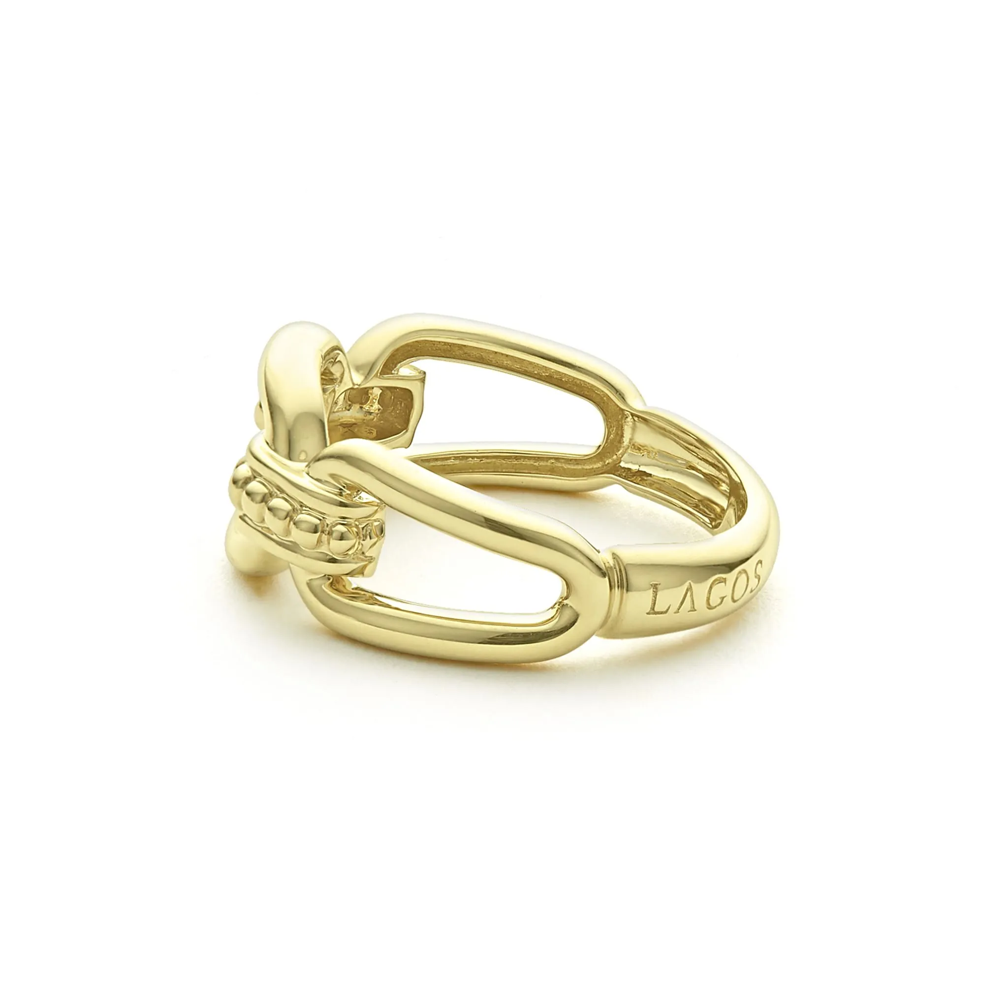 Signature Caviar 18K Gold Link Ring sold by LAGOS product image thumbnail 3