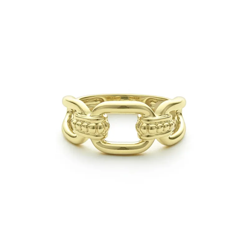 Signature Caviar 18K Gold Link Ring sold by LAGOS
