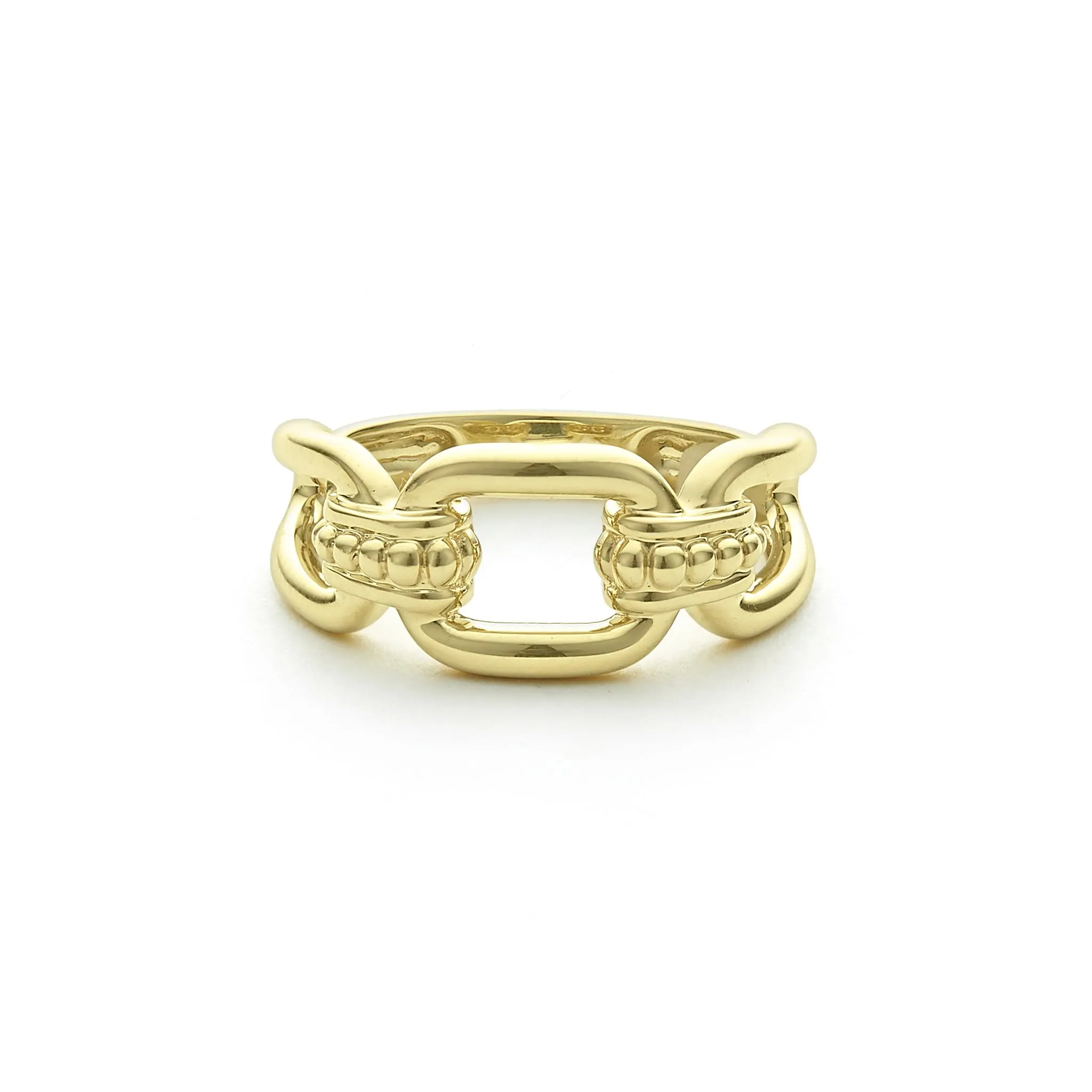 Signature Caviar 18K Gold Link Ring sold by LAGOS