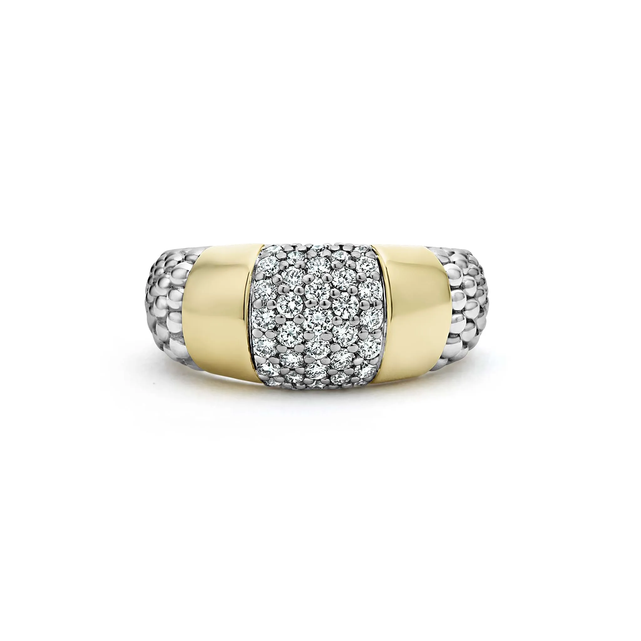 High Bar Two-Tone Station Diamond Ring sold by LAGOS product image thumbnail 3