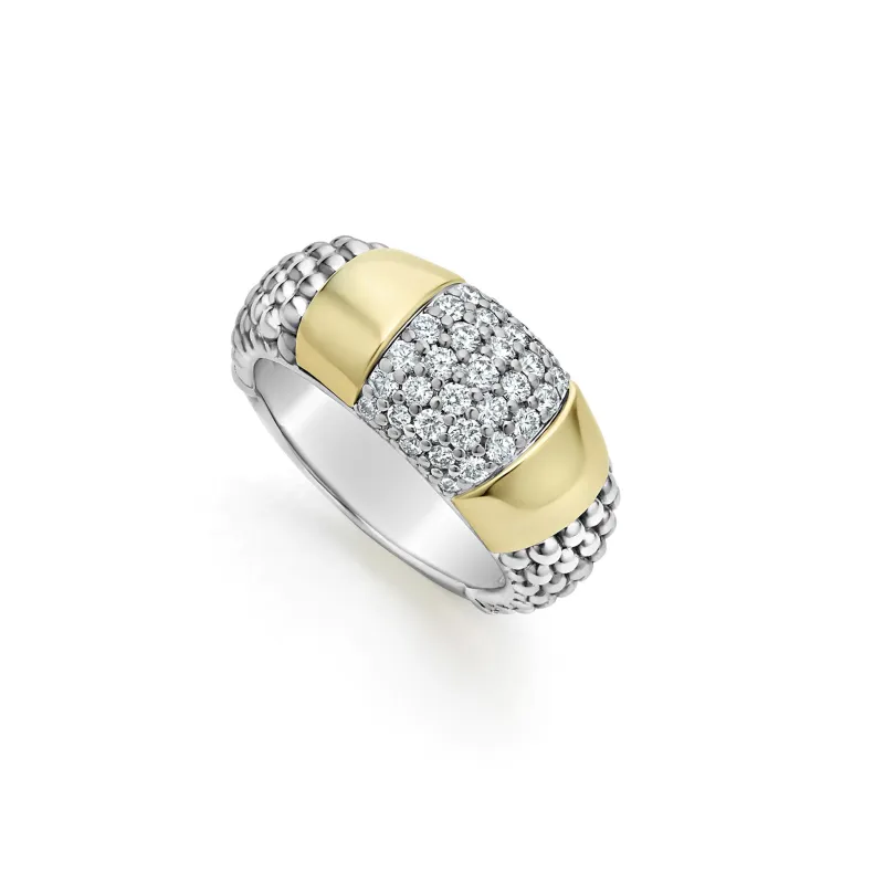 High Bar Two-Tone Station Diamond Ring sold by LAGOS
