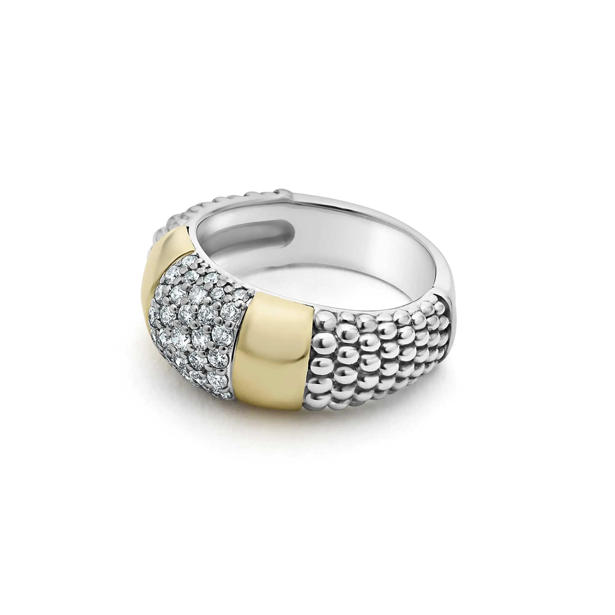 High Bar Two-Tone Station Diamond Ring sold by LAGOS product image thumbnail 4