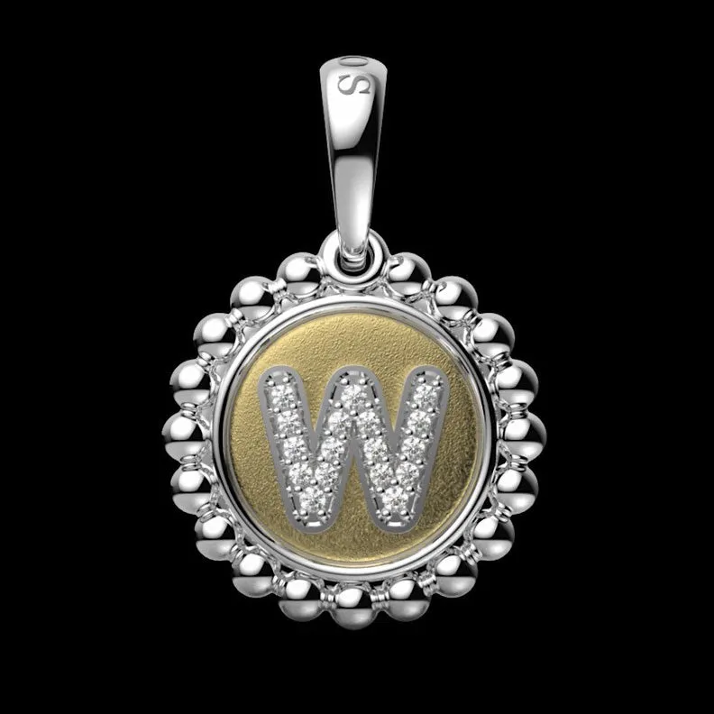 Signature Caviar Diamond W Initial Charm sold by LAGOS product image thumbnail 5