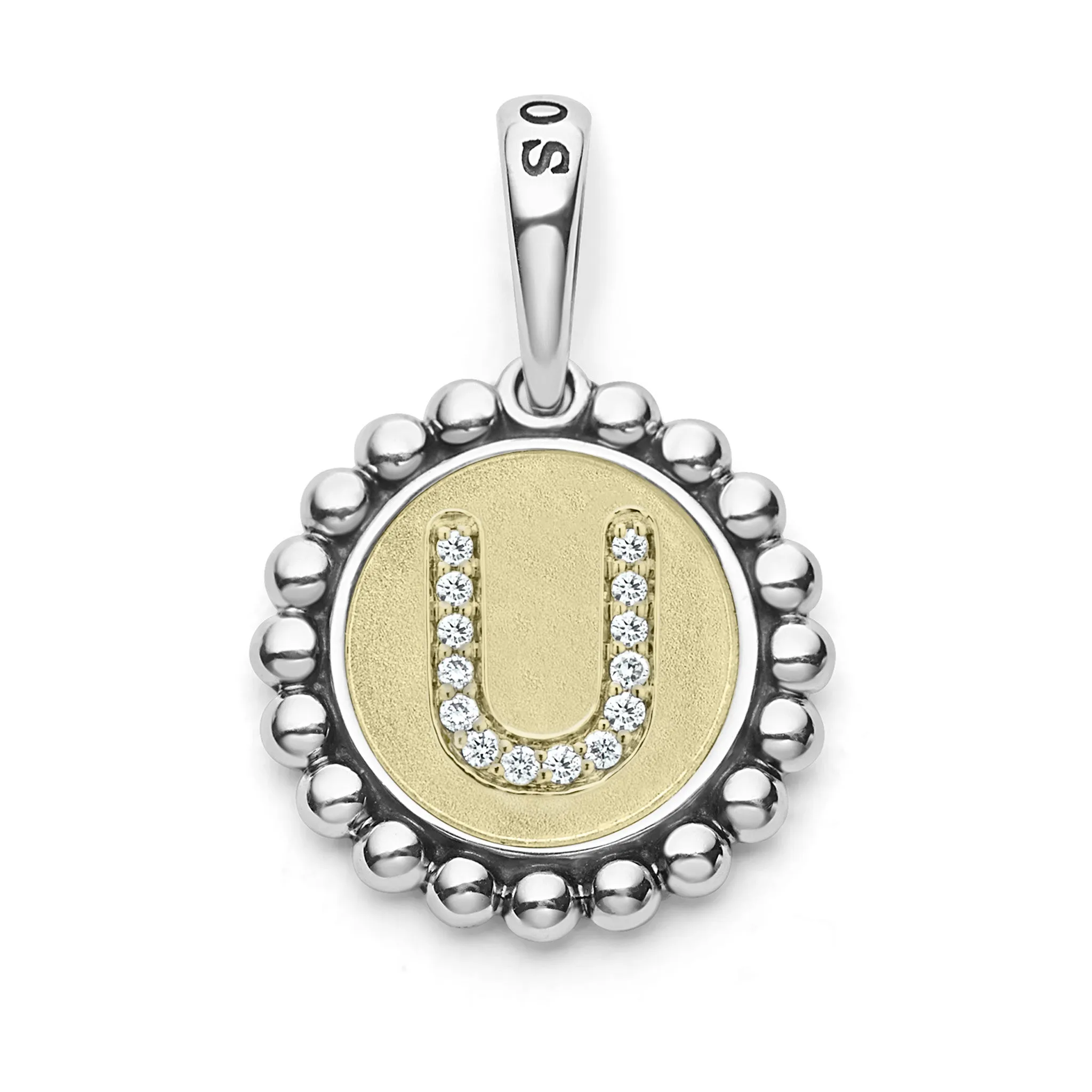 Signature Caviar Diamond U Initial Charm sold by LAGOS