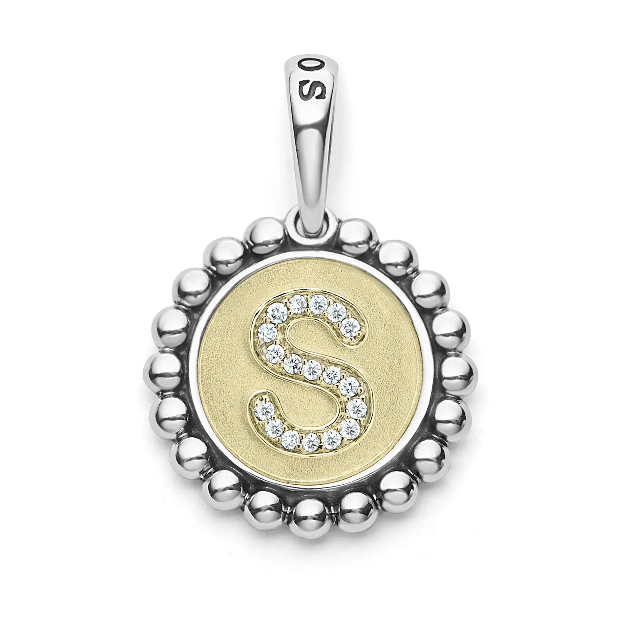Signature Caviar Diamond S Initial Charm sold by LAGOS
