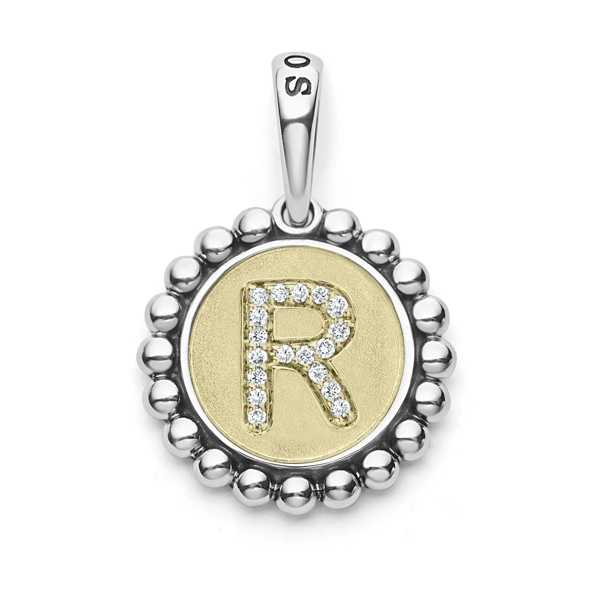 Signature Caviar Diamond R Initial Charm sold by LAGOS