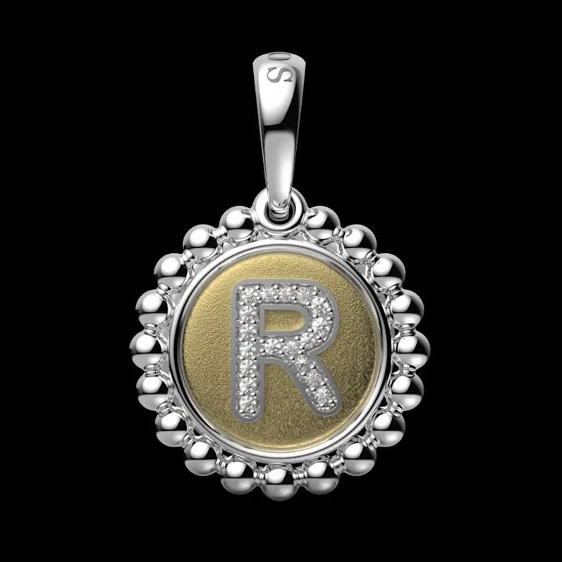 Signature Caviar Diamond R Initial Charm sold by LAGOS product image thumbnail 5