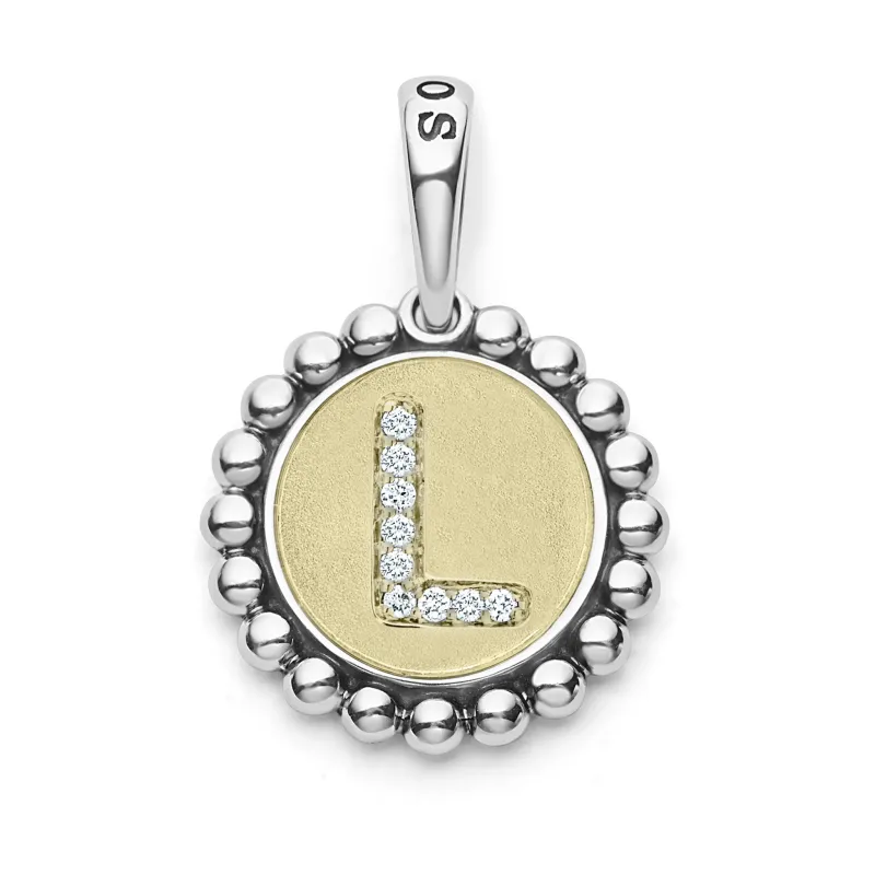 Signature Caviar Diamond L Initial Charm sold by LAGOS