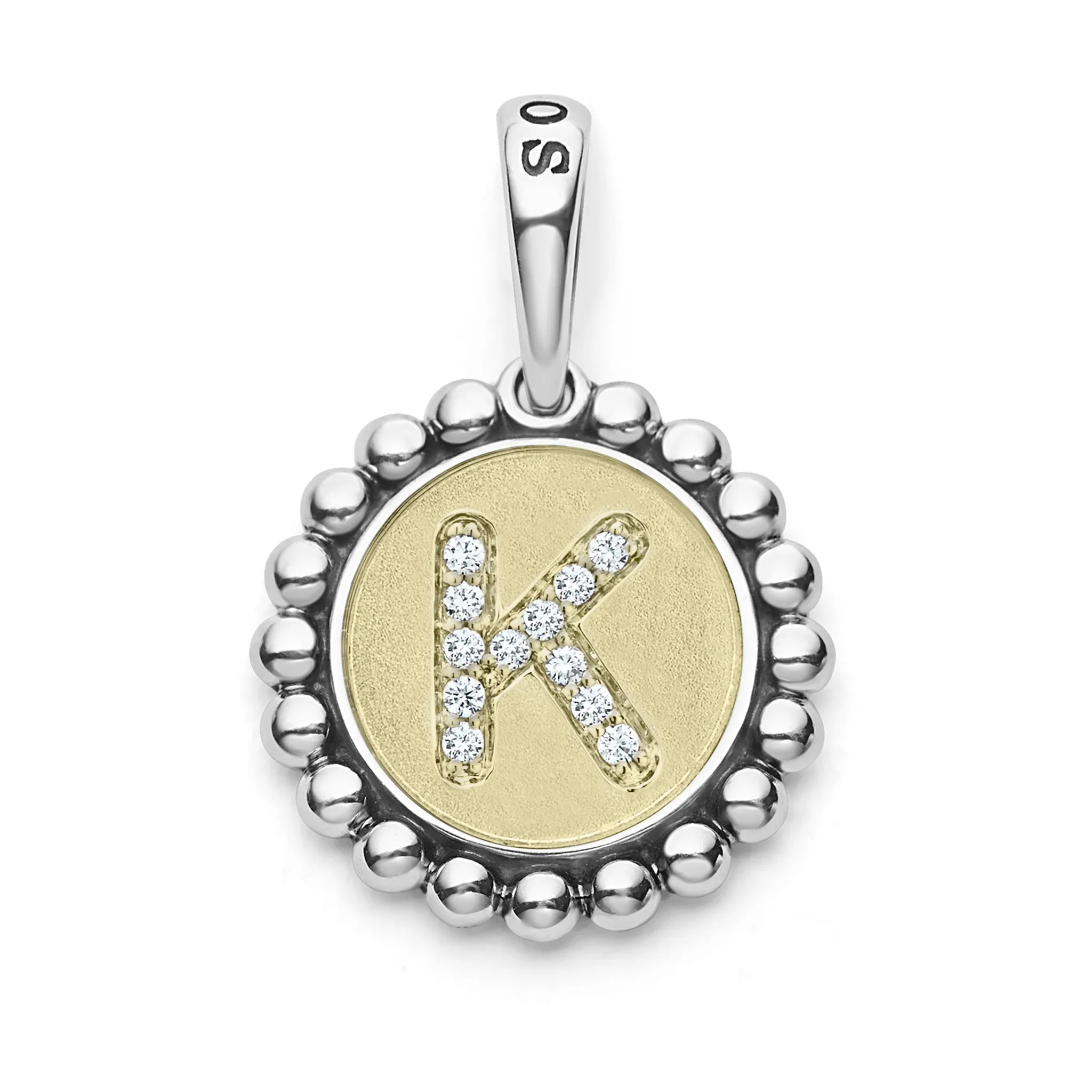 Signature Caviar Diamond K Initial Charm sold by LAGOS