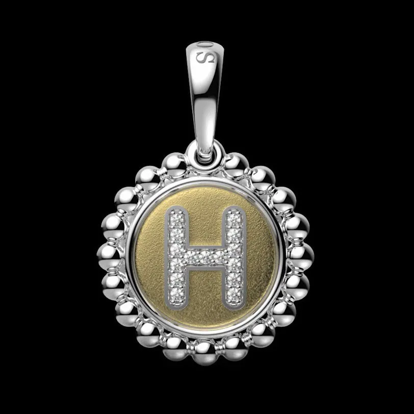 Signature Caviar Diamond H Initial Charm sold by LAGOS product image thumbnail 5
