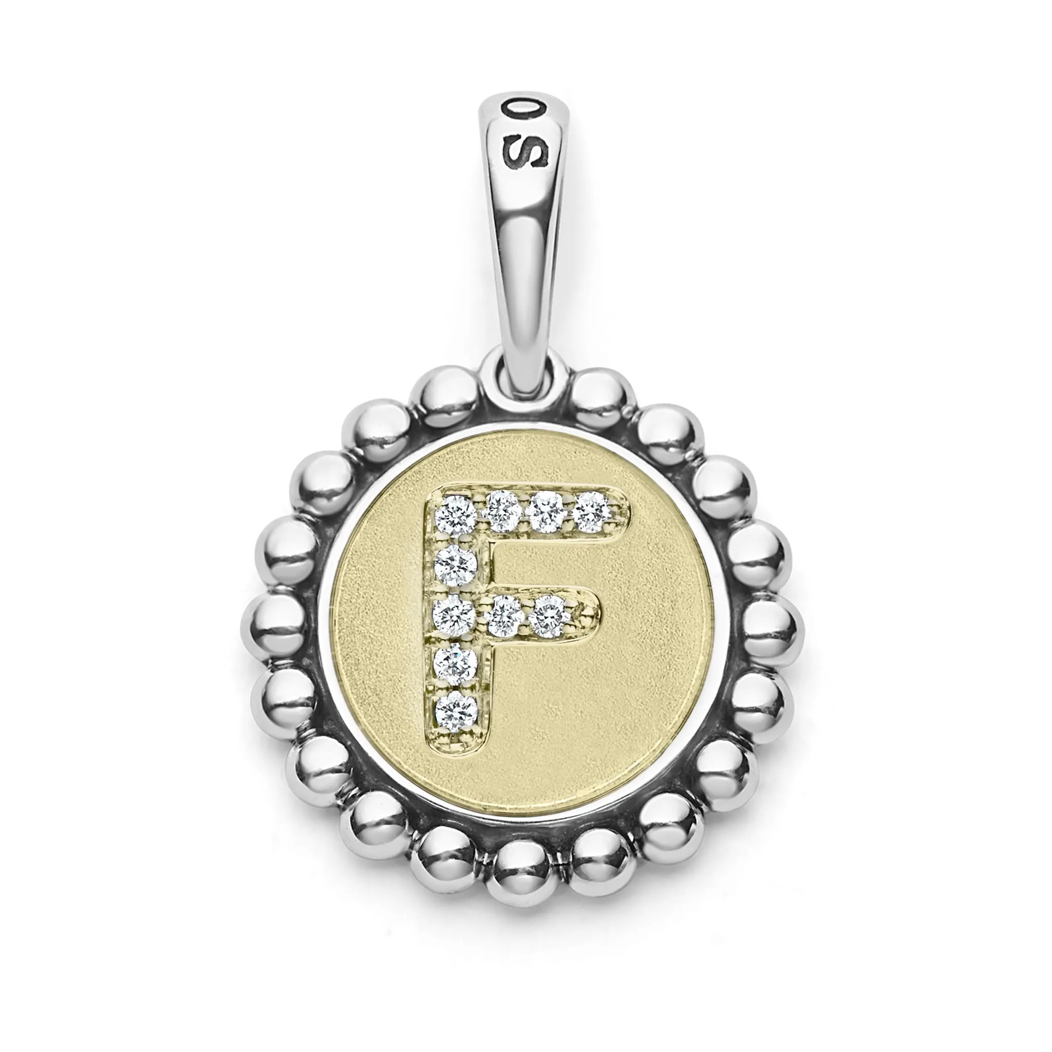Signature Caviar Diamond F Initial Charm sold by LAGOS