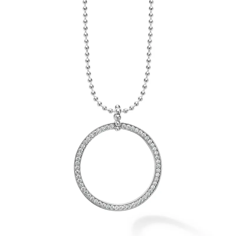Caviar Spark Large Diamond Circle Pendant Necklace sold by LAGOS