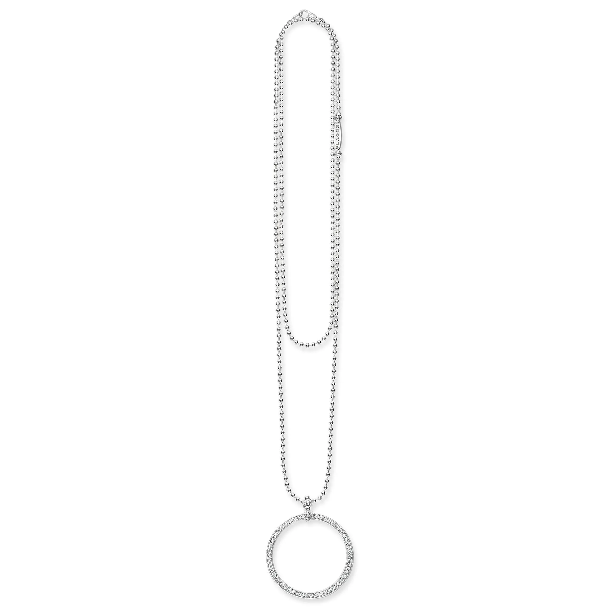 Caviar Spark Large Diamond Circle Pendant Necklace sold by LAGOS product image thumbnail 3