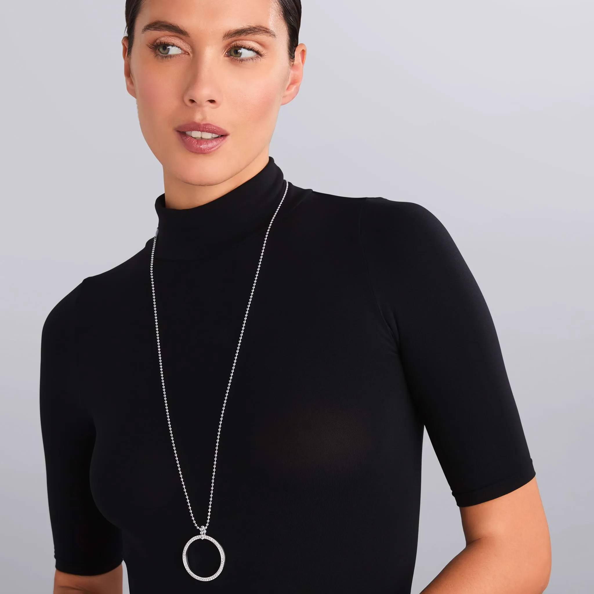 Caviar Spark Large Diamond Circle Pendant Necklace sold by LAGOS product image thumbnail 2