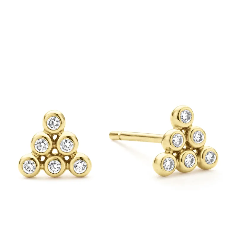 KSL 18K Gold Triangle Diamond Stud Earrings sold by LAGOS