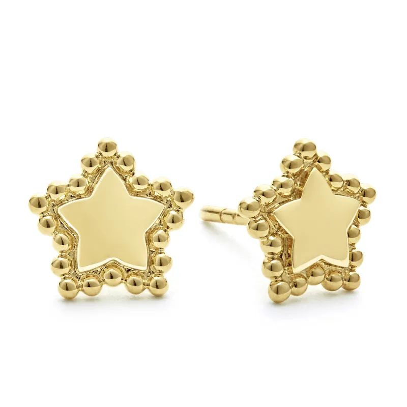 KSL 18K Gold Star Stud Earrings sold by LAGOS