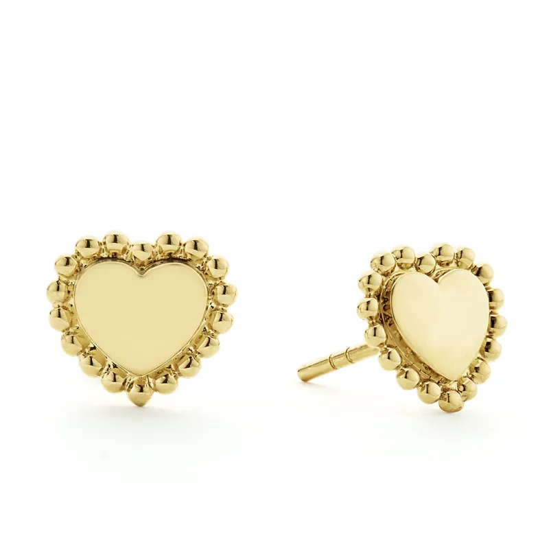 KSL 18K Gold Heart Stud Earrings sold by LAGOS