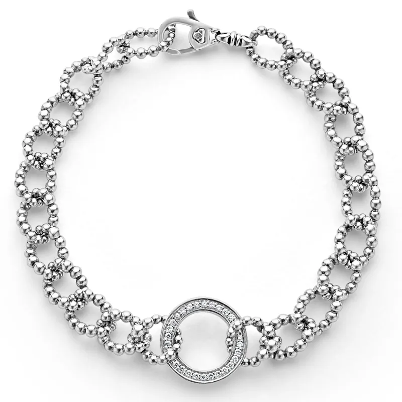 Caviar Spark Circle Diamond Link Bracelet sold by LAGOS
