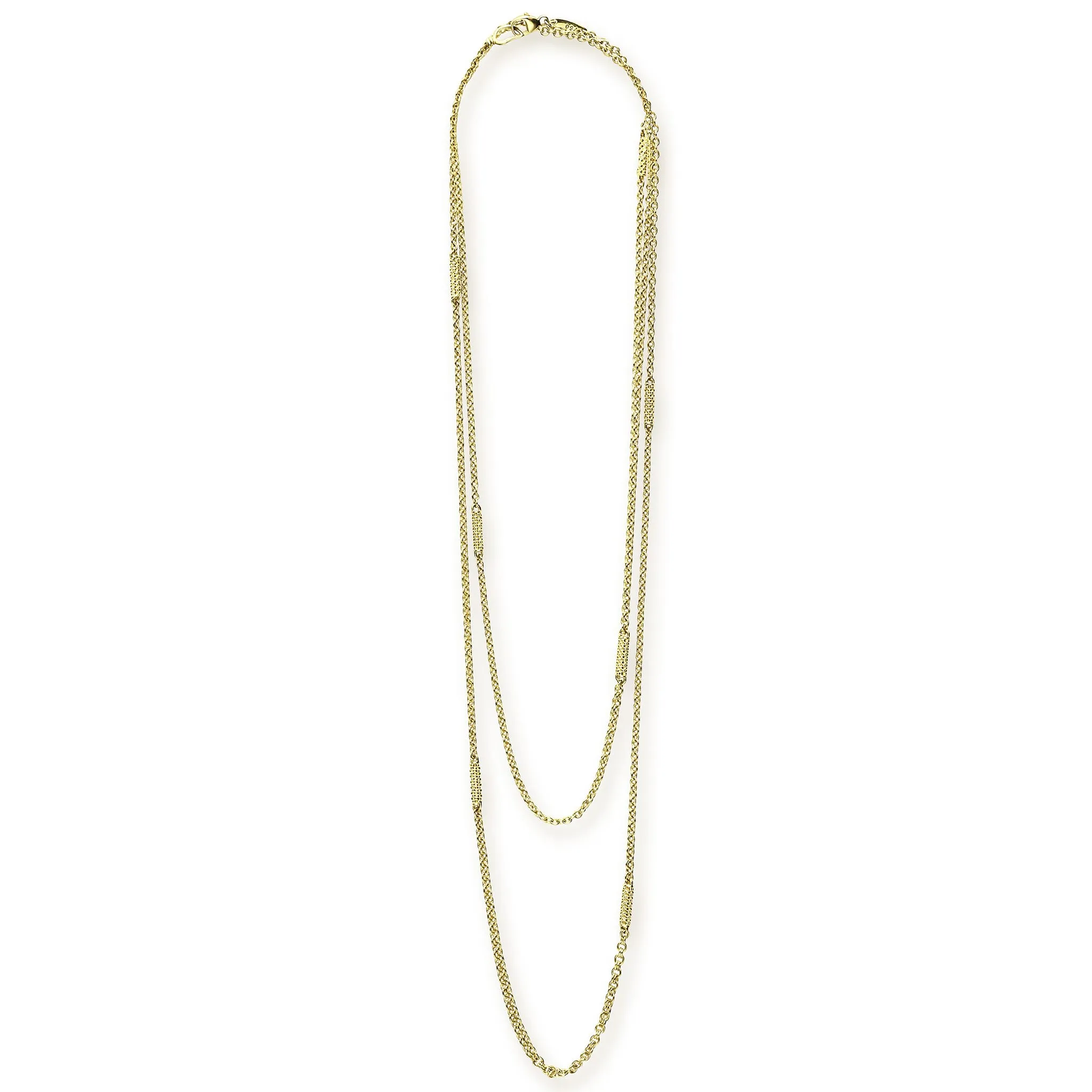 Signature Caviar 18K Gold Superfine Station Chain Necklace sold by LAGOS product image thumbnail 3