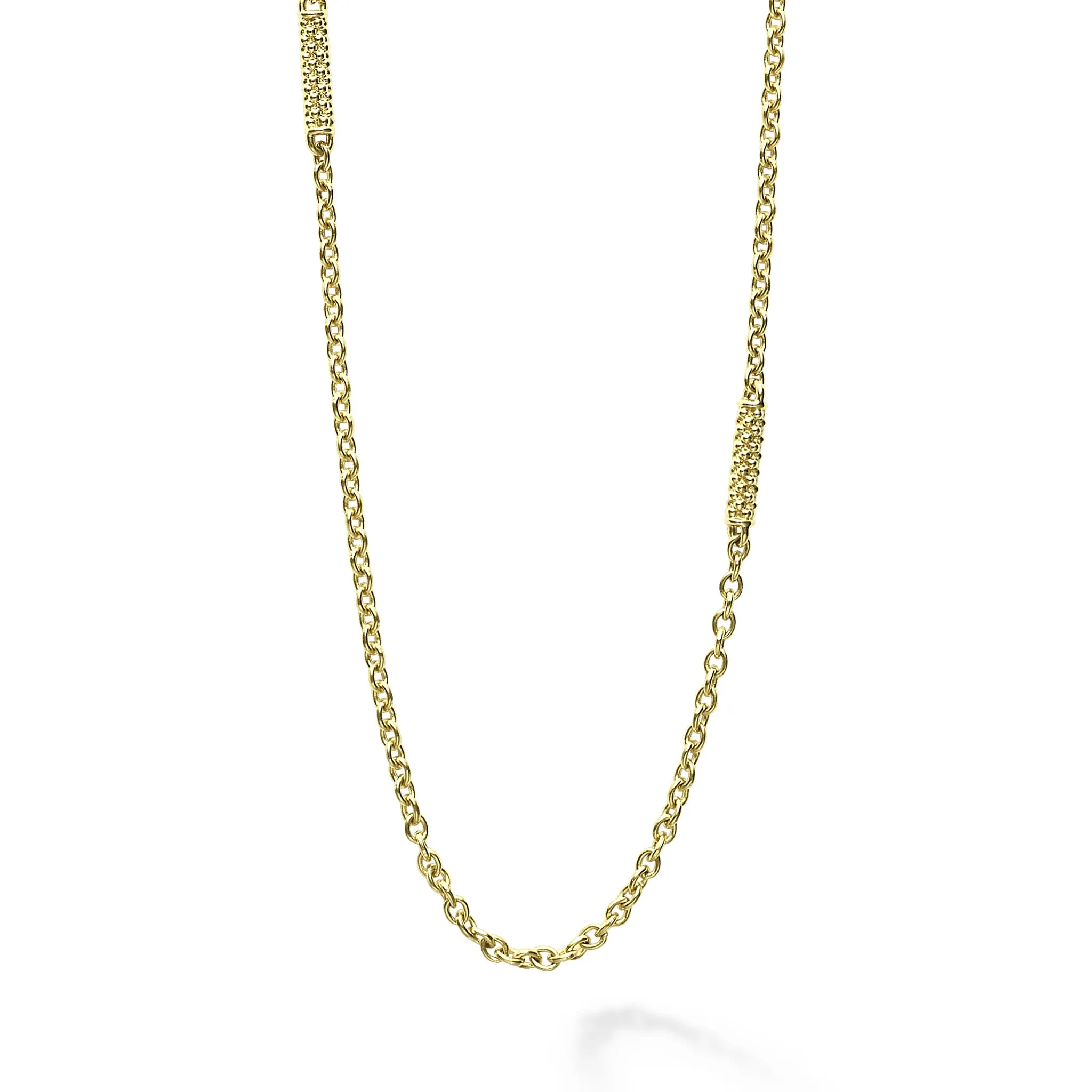 Signature Caviar 18K Gold Superfine Station Chain Necklace sold by LAGOS