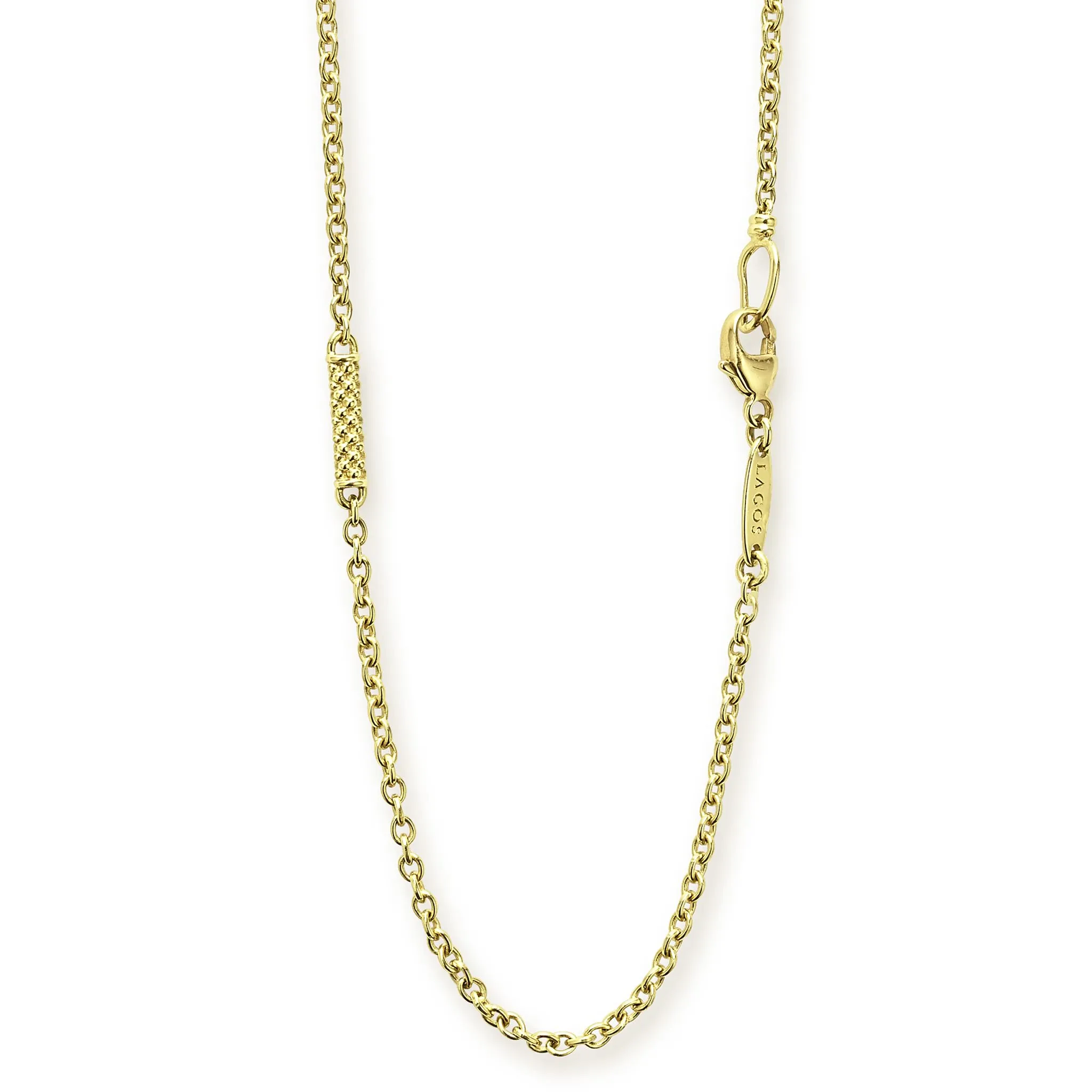 Signature Caviar 18K Gold Superfine Station Chain Necklace sold by LAGOS product image thumbnail 5
