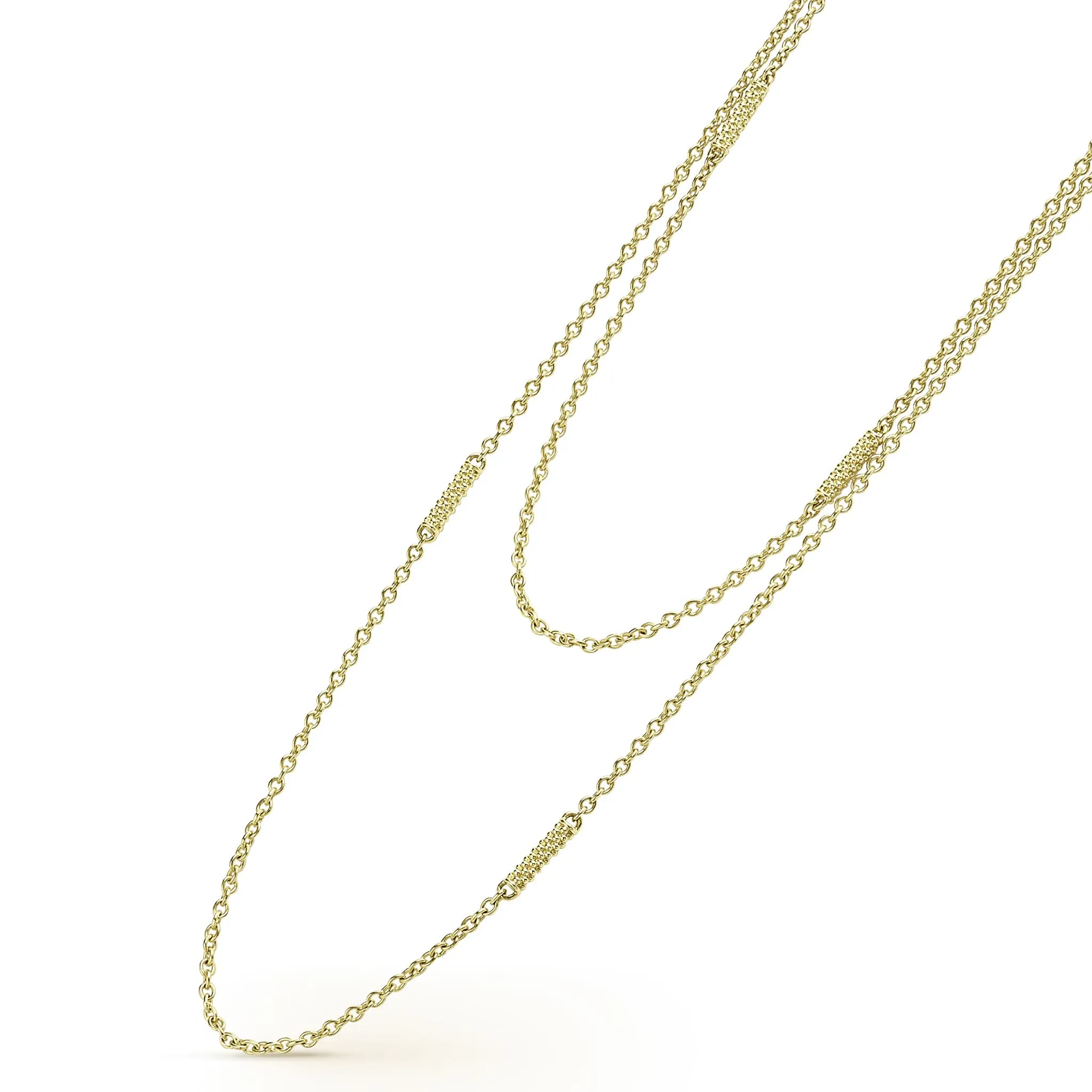 Signature Caviar 18K Gold Superfine Station Chain Necklace sold by LAGOS product image thumbnail 4