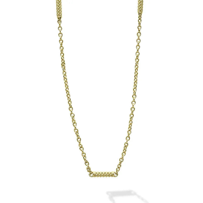 Signature Caviar 18K Gold Superfine Station Chain Necklace sold by LAGOS
