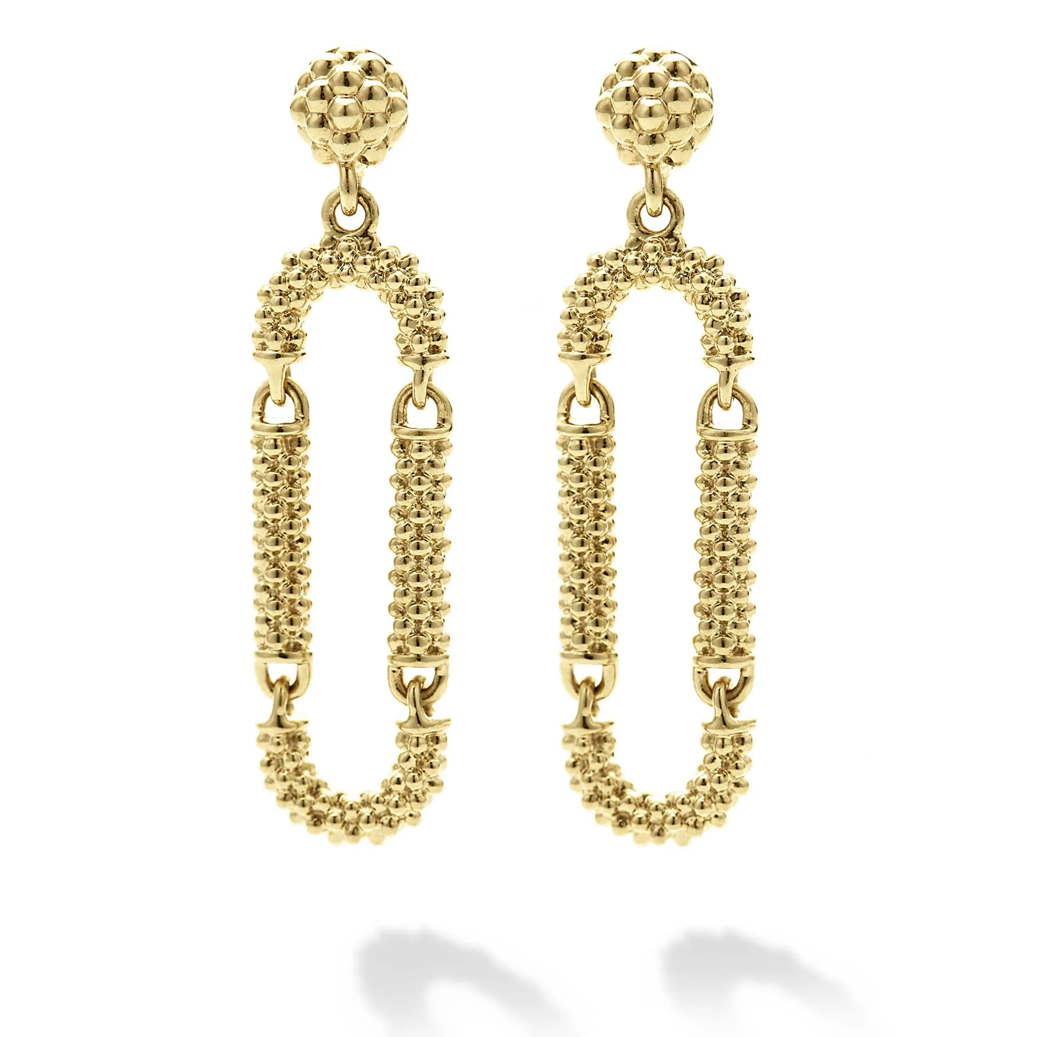 Signature Caviar 18K Gold Superfine Caviar Drop Earrings sold by LAGOS product image thumbnail 4