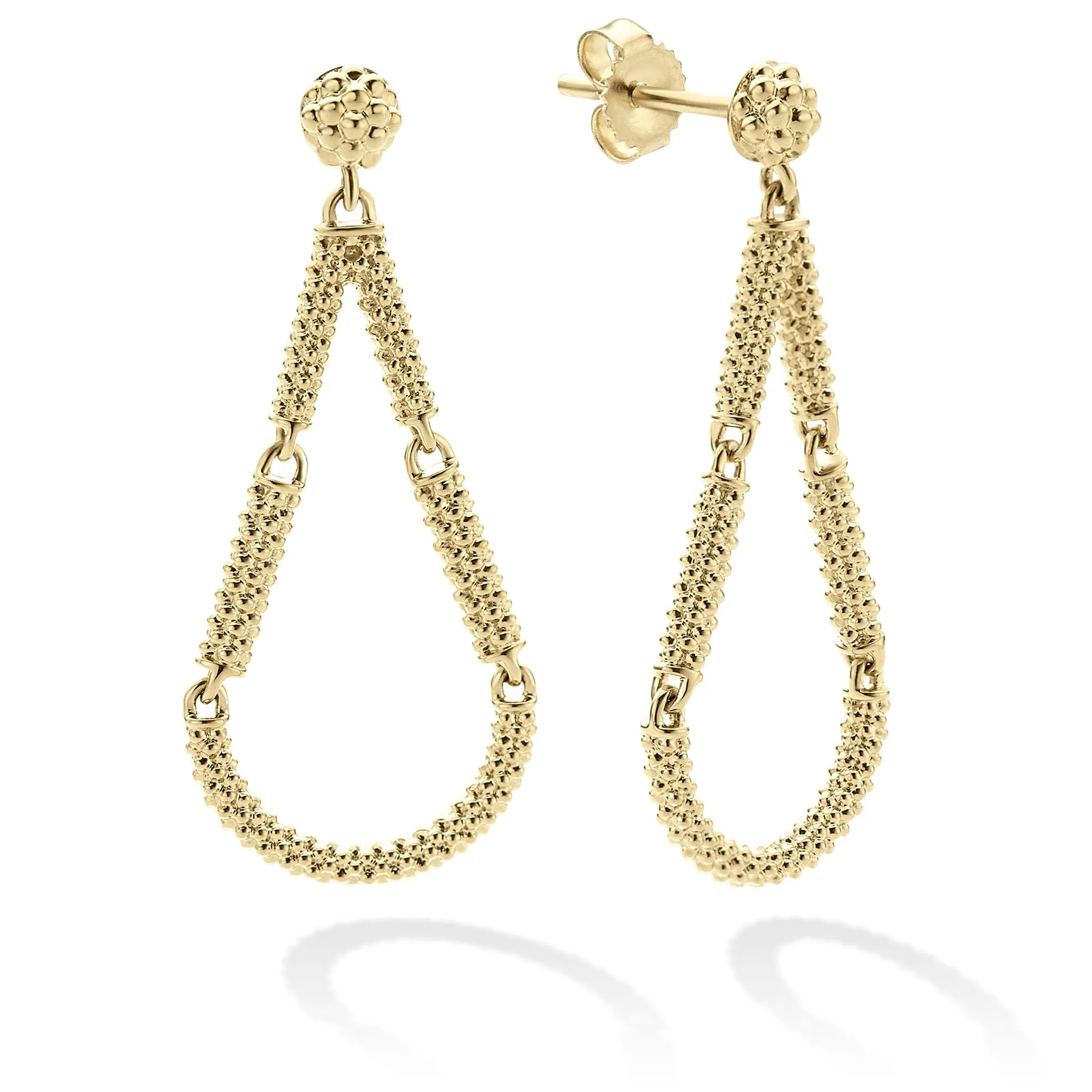 Signature Caviar Petite 18K Gold Superfine Caviar Tear Drop Earrings sold by LAGOS